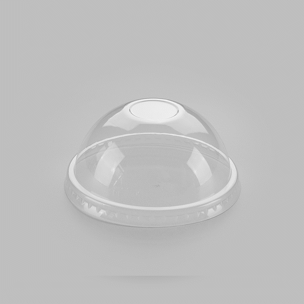 Chef 101 Round Clear Plastic Dome Lid - Fits Plastic Dessert Cup - 3 3/4" x 3 3/4" x 1 3/4" - 50 count box