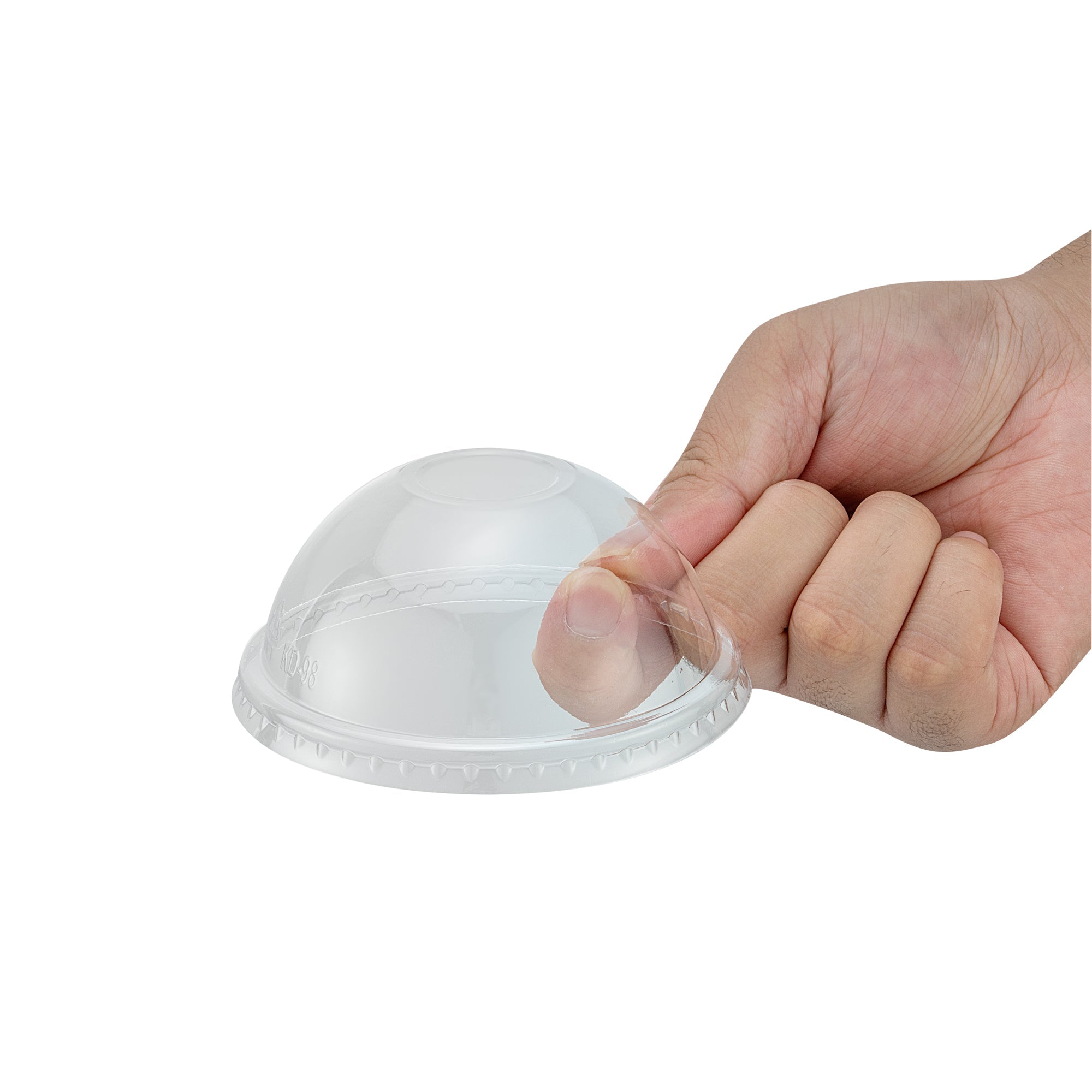 Chef 101 Round Clear Plastic Dome Lid - Fits Plastic Dessert Cup - 3 3/4" x 3 3/4" x 1 3/4" - 500 count box