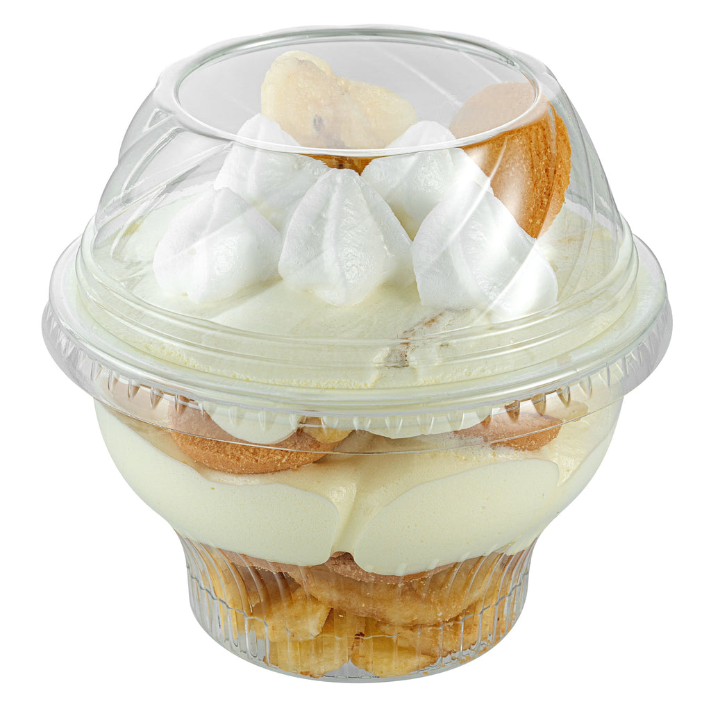 Chef 101 Round Clear Plastic Low Dome Lid - Fits Plastic Dessert Cup - 3 3/4" x 3 3/4" x 1 1/2" - 50 count box