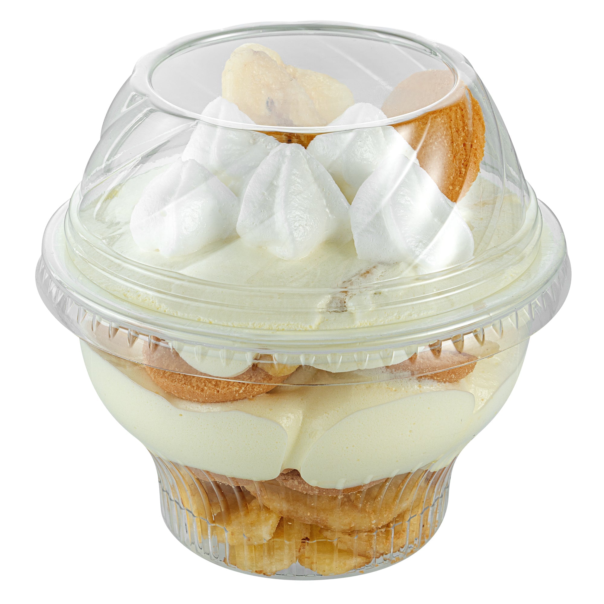 Chef 101 Round Clear Plastic Low Dome Lid - Fits Plastic Dessert Cup - 3 3/4" x 3 3/4" x 1 1/2" - 50 count box