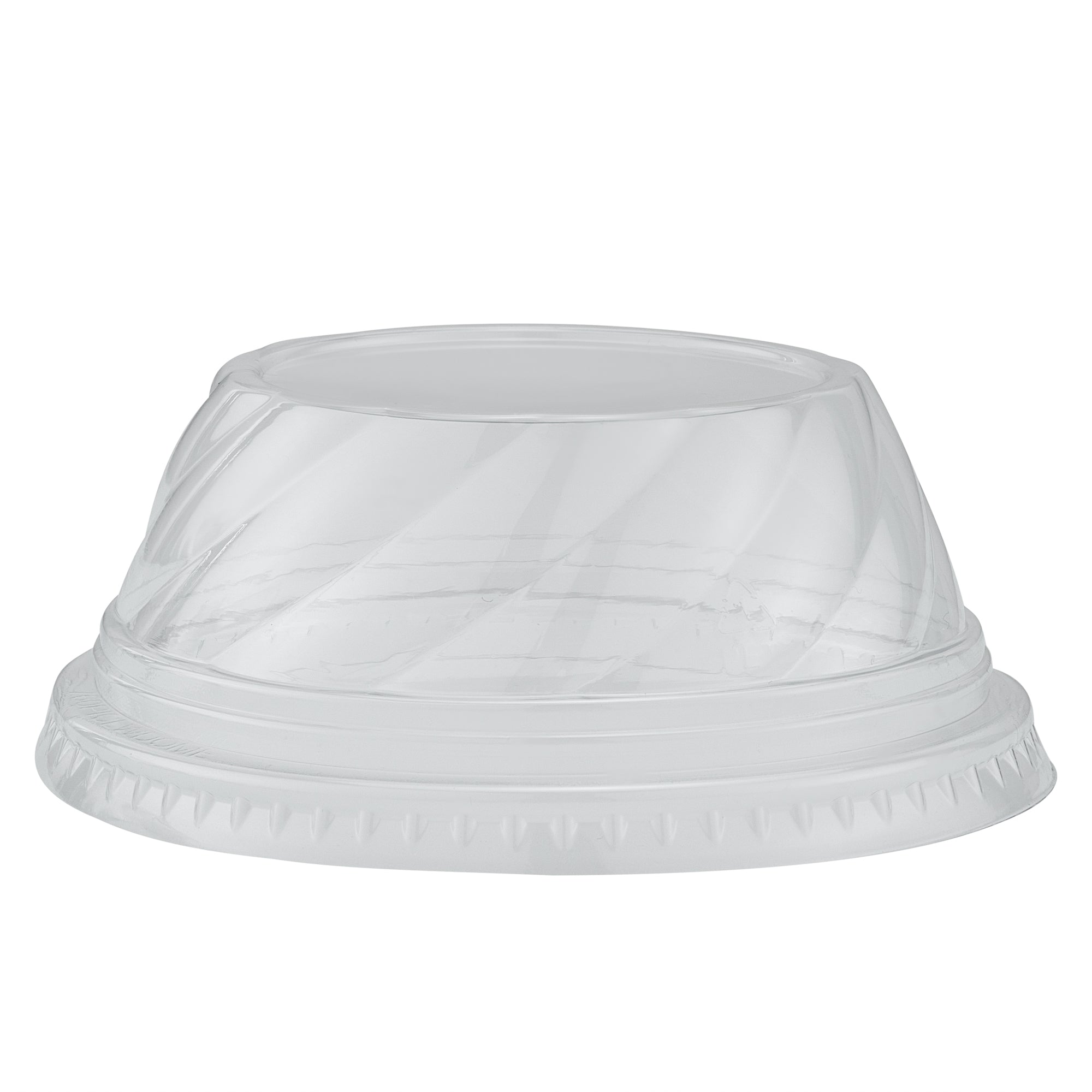 Chef 101 Round Clear Plastic Low Dome Lid - Fits Plastic Dessert Cup - 3 3/4" x 3 3/4" x 1 1/2" - 50 count box