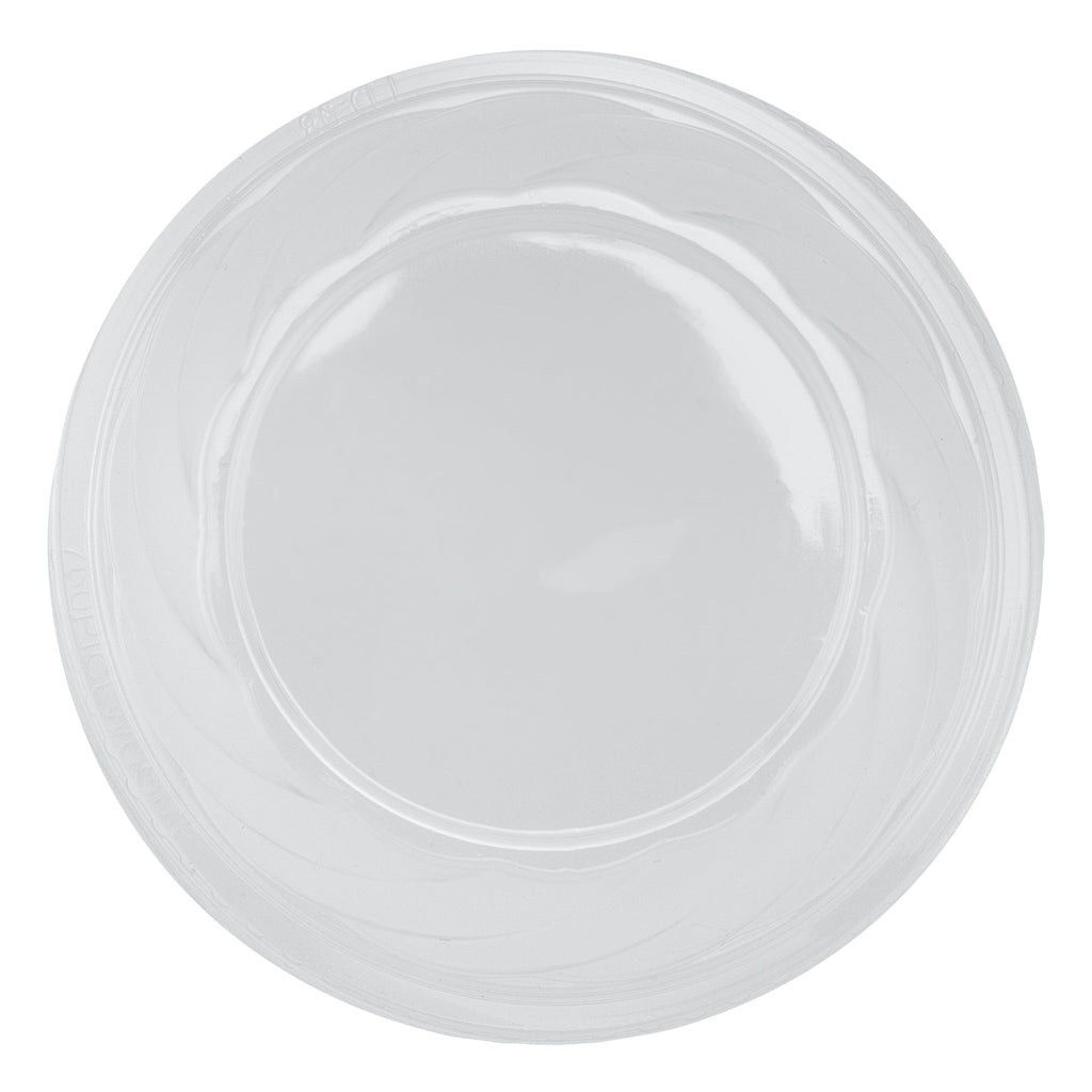 Chef 101 Round Clear Plastic Low Dome Lid - Fits Plastic Dessert Cup - 3 3/4" x 3 3/4" x 1 1/2" - 50 count box