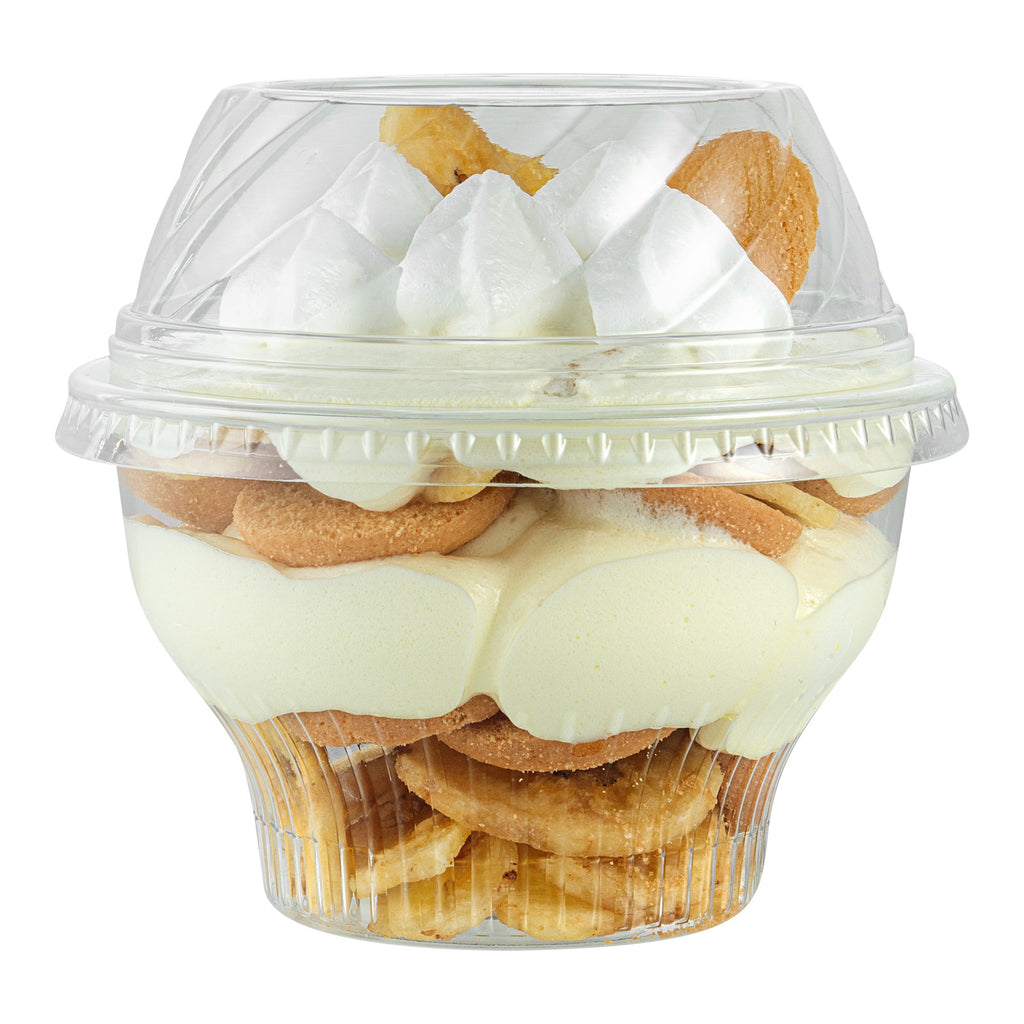 Chef 101 Round Clear Plastic Low Dome Lid - Fits Plastic Dessert Cup - 3 3/4" x 3 3/4" x 1 1/2" - 500 count box