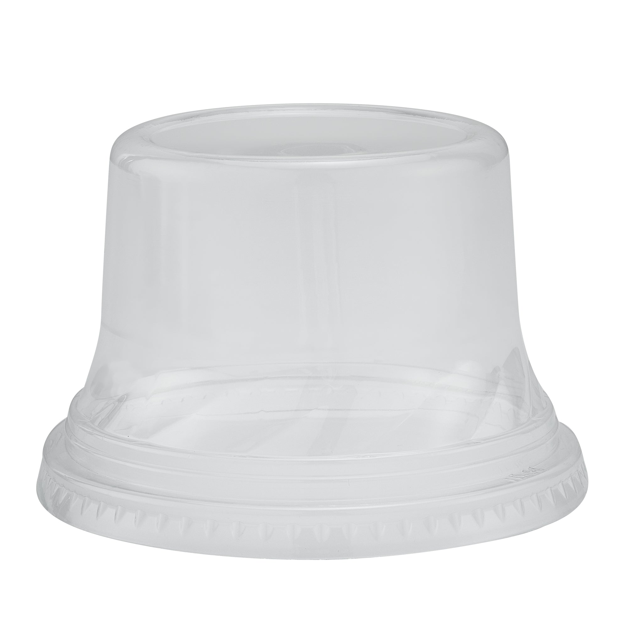 Chef 101 Round Clear Plastic Tall Dome Lid - Fits Plastic Dessert Cup - 3 3/4" x 3 3/4" x 2 1/2" - 500 count box