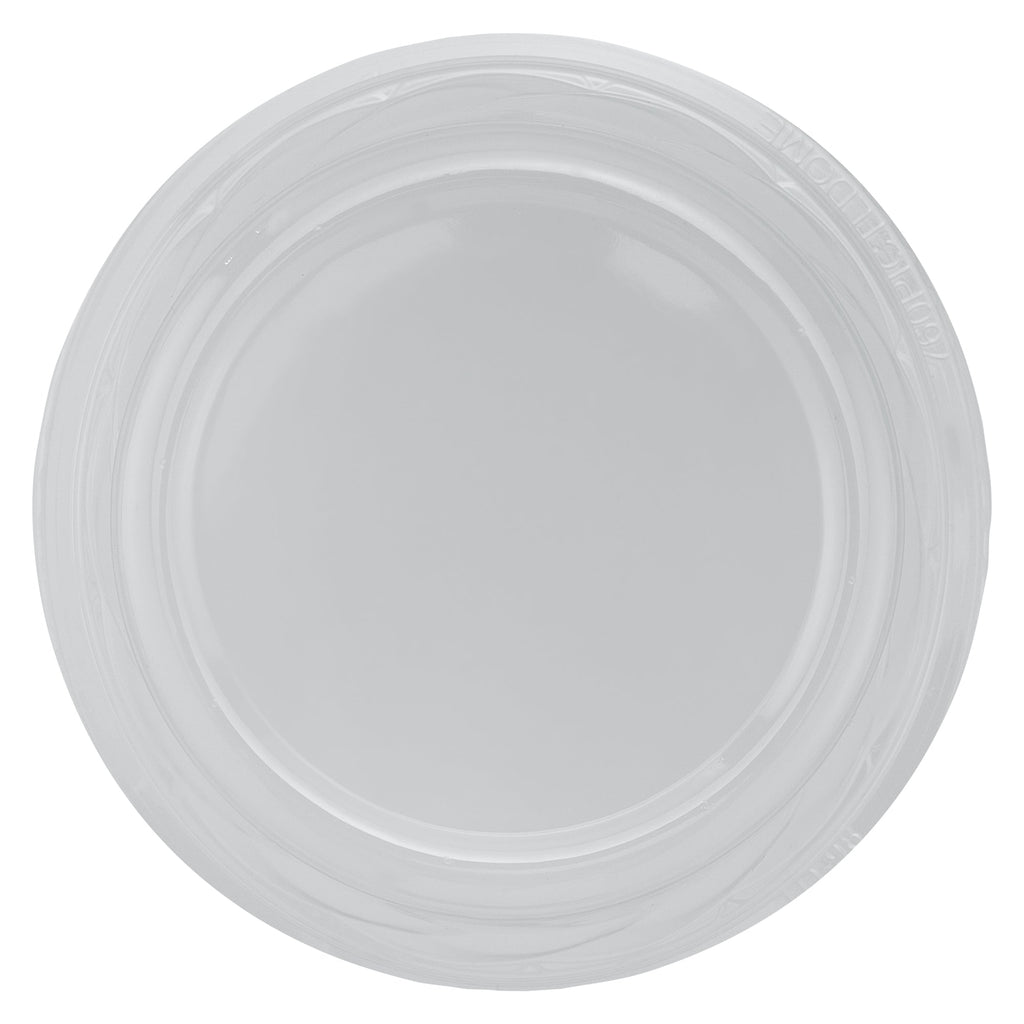 Chef 101 Round Clear Plastic Tall Dome Lid - Fits Plastic Dessert Cup - 3 3/4" x 3 3/4" x 2 1/2" - 500 count box