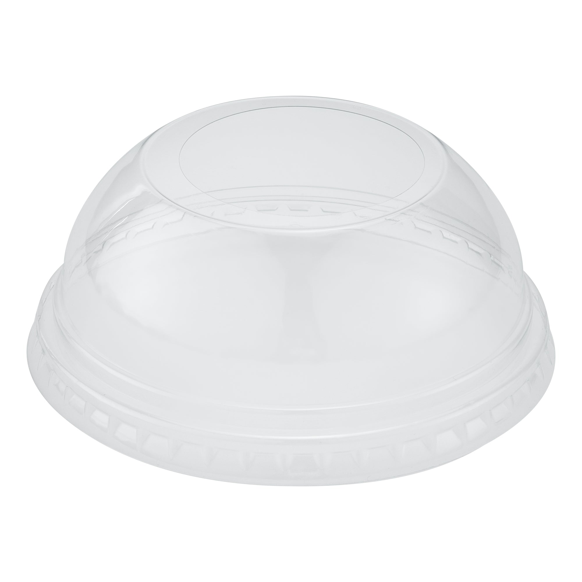 Chef 101 Round Clear Plastic Dome Lid - Fits Plastic Dessert Cup, with Hole - 3 3/4" x 3 3/4" x 1 1/2" - 500 count box