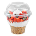 Chef 101 Round Clear Plastic Dome Lid - Fits Plastic Dessert Cup, with Hole - 3 3/4" x 3 3/4" x 1 1/2" - 50 count box