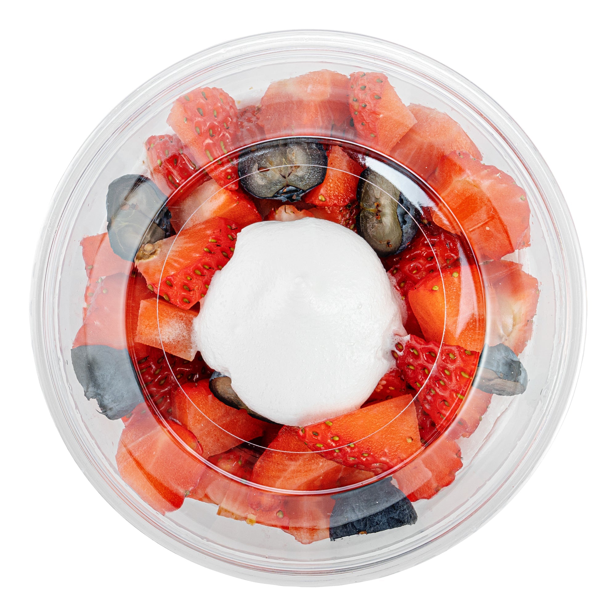 Chef 101 Round Clear Plastic Dome Lid - Fits Plastic Dessert Cup, with Hole - 3 3/4" x 3 3/4" x 1 1/2" - 50 count box