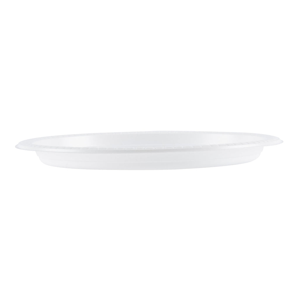 Chef 101 Round White Plastic Plate - Microwavable - 10 1/4" x 10 1/4" x 3/4" - 50 count box
