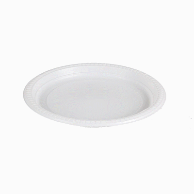 Chef 101 Round White Plastic Plate - Microwavable - 10 1/4" x 10 1/4" x 3/4" - 100 count box