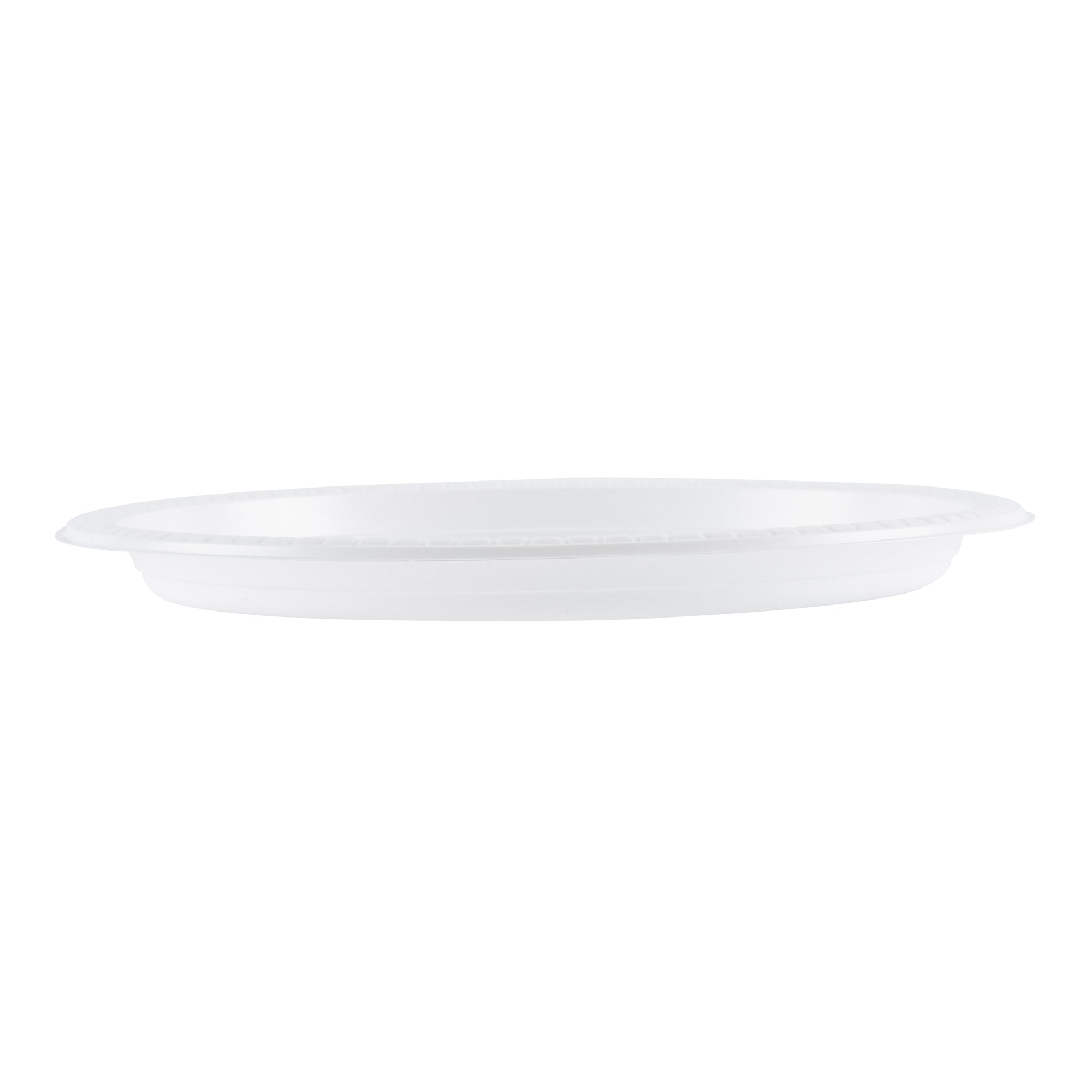 Chef 101 Round White Plastic Plate - Microwavable - 10 1/4" x 10 1/4" x 3/4" - 100 count box