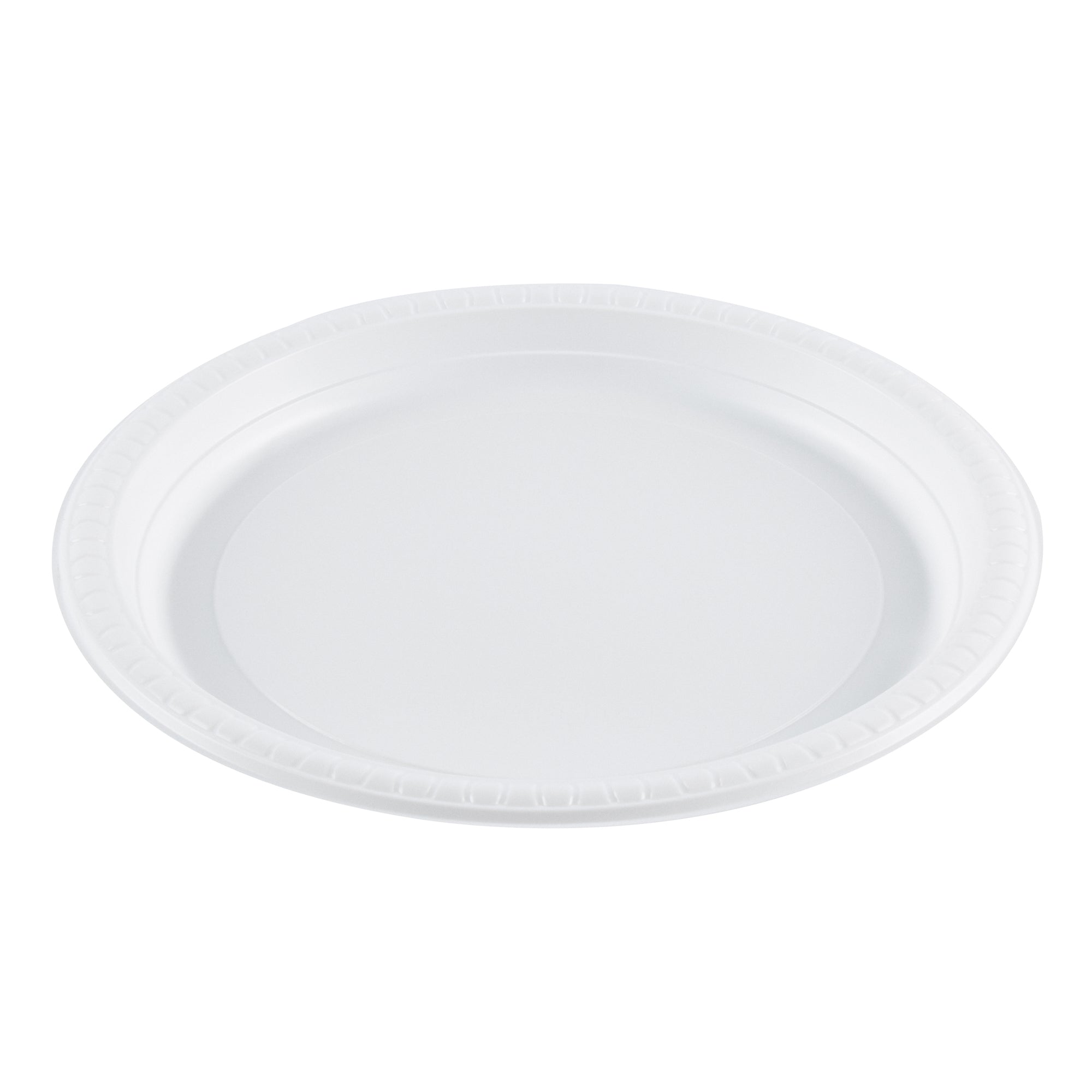 Chef 101 Round White Plastic Plate - Microwavable - 10 1/4" x 10 1/4" x 3/4" - 100 count box