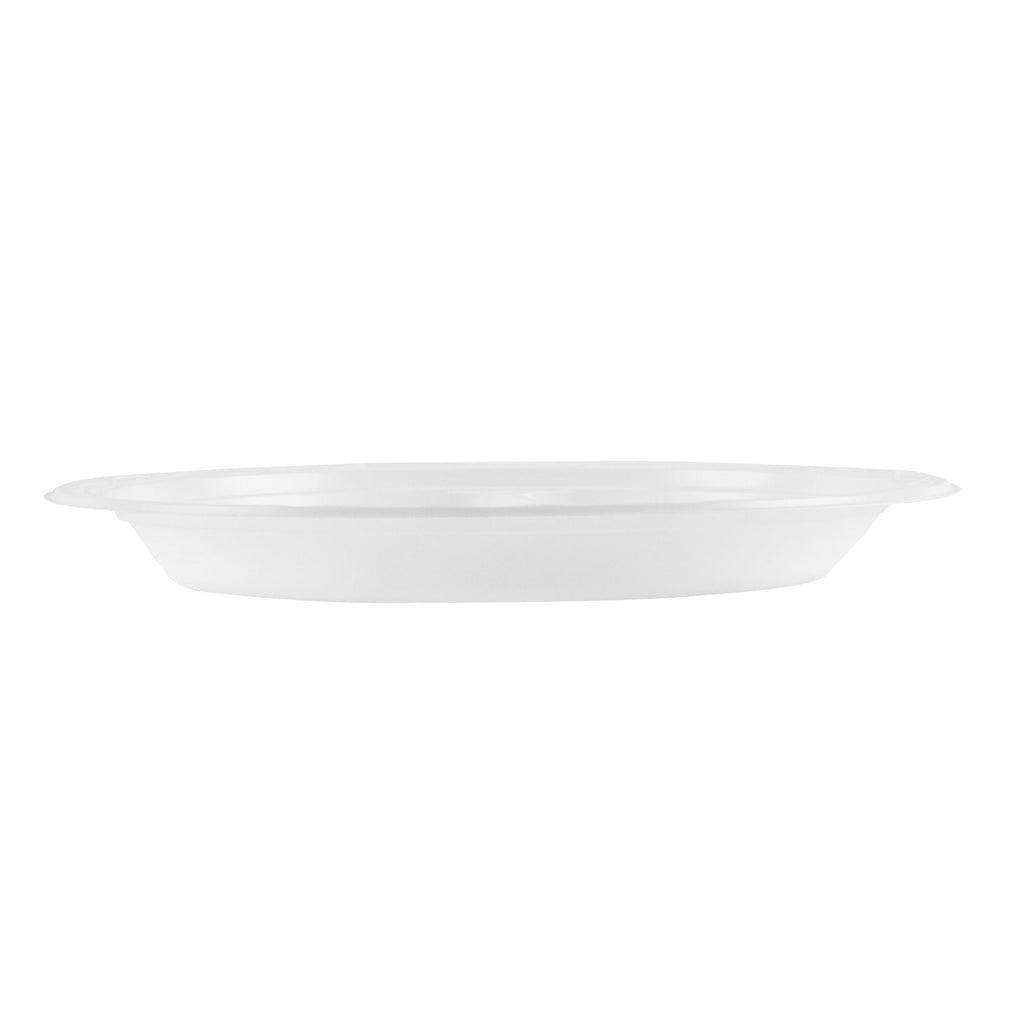 Chef 101 Round White Plastic Plate - 3 Compartments, Microwavable - 10 1/4" x 10 1/4" x 1" - 100 count box