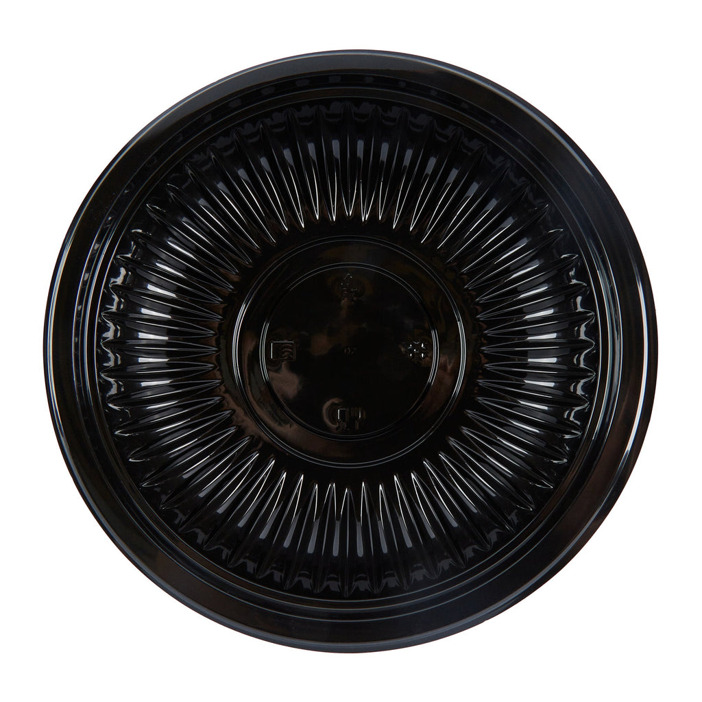Chef 101 34 oz Round Black Plastic Bowl - Microwavable - 9" x 9" x 2" - 50 count box