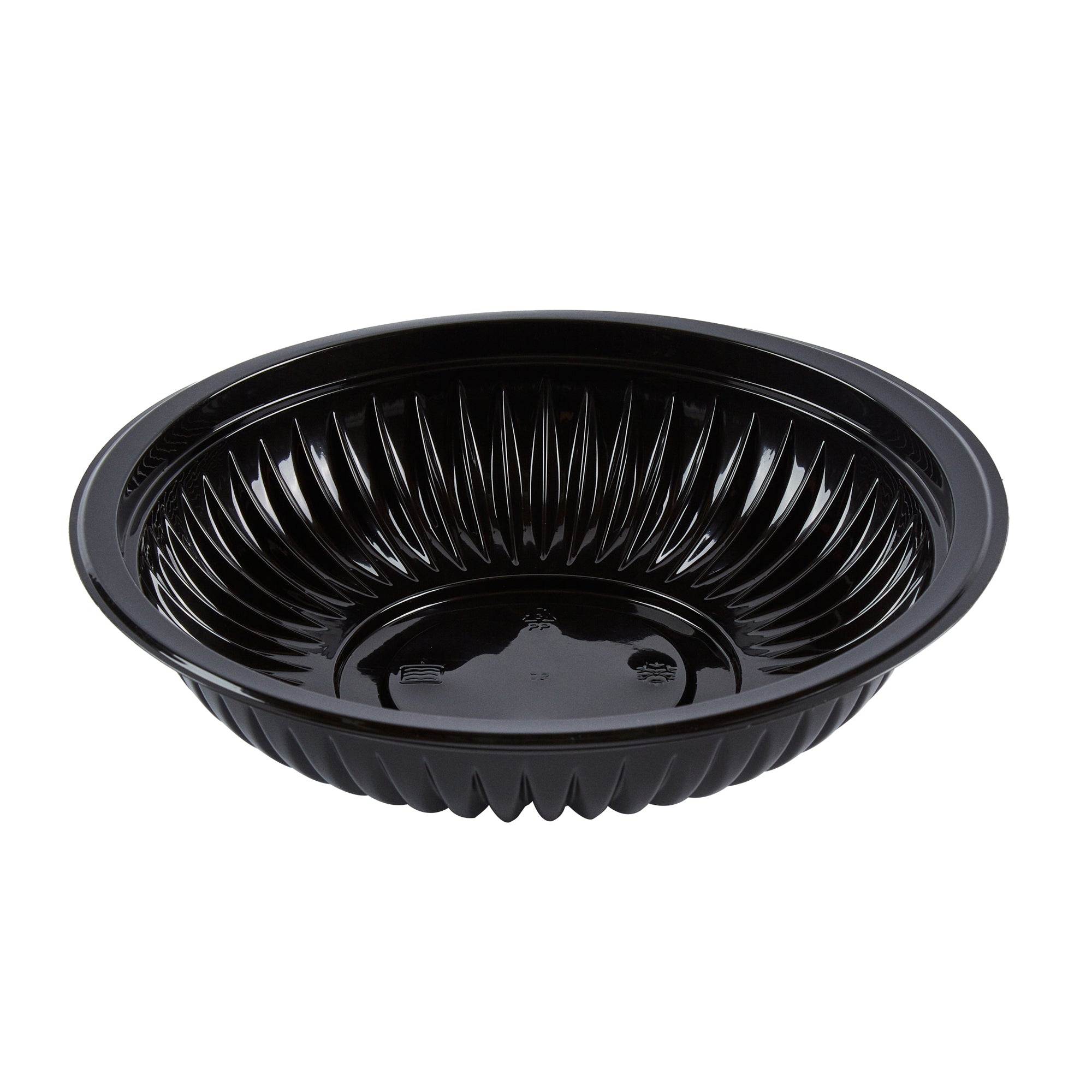 Chef 101 34 oz Round Black Plastic Bowl - Microwavable - 9" x 9" x 2" - 100 count box