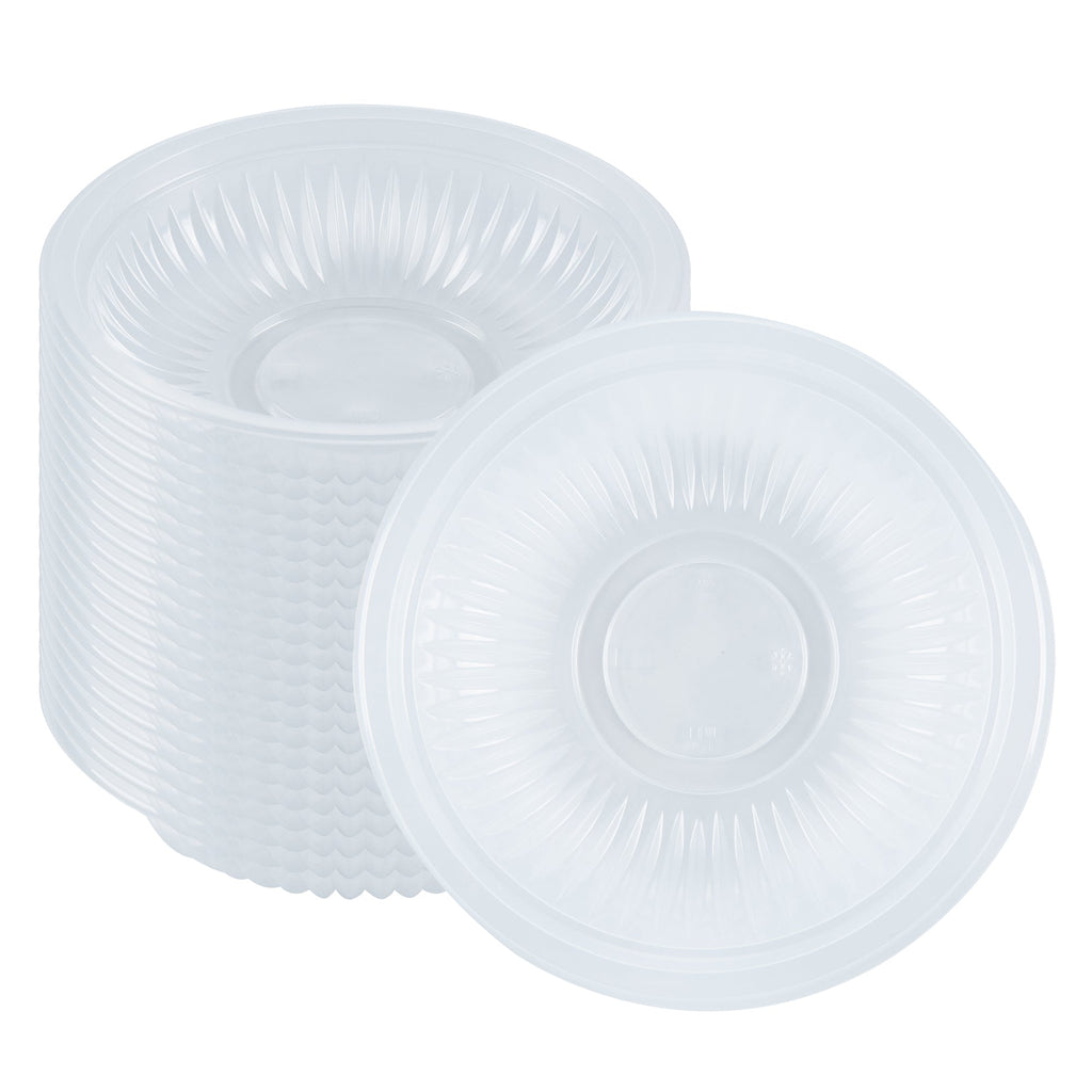 Chef 101 34 oz Round Clear Plastic Bowl - Microwavable - 9" x 9" x 2" - 100 count box