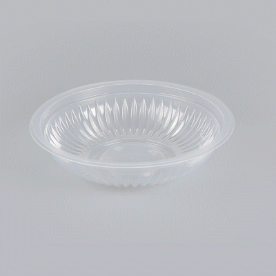 Chef 101 34 oz Round Clear Plastic Bowl - Microwavable - 9" x 9" x 2" - 50 count box