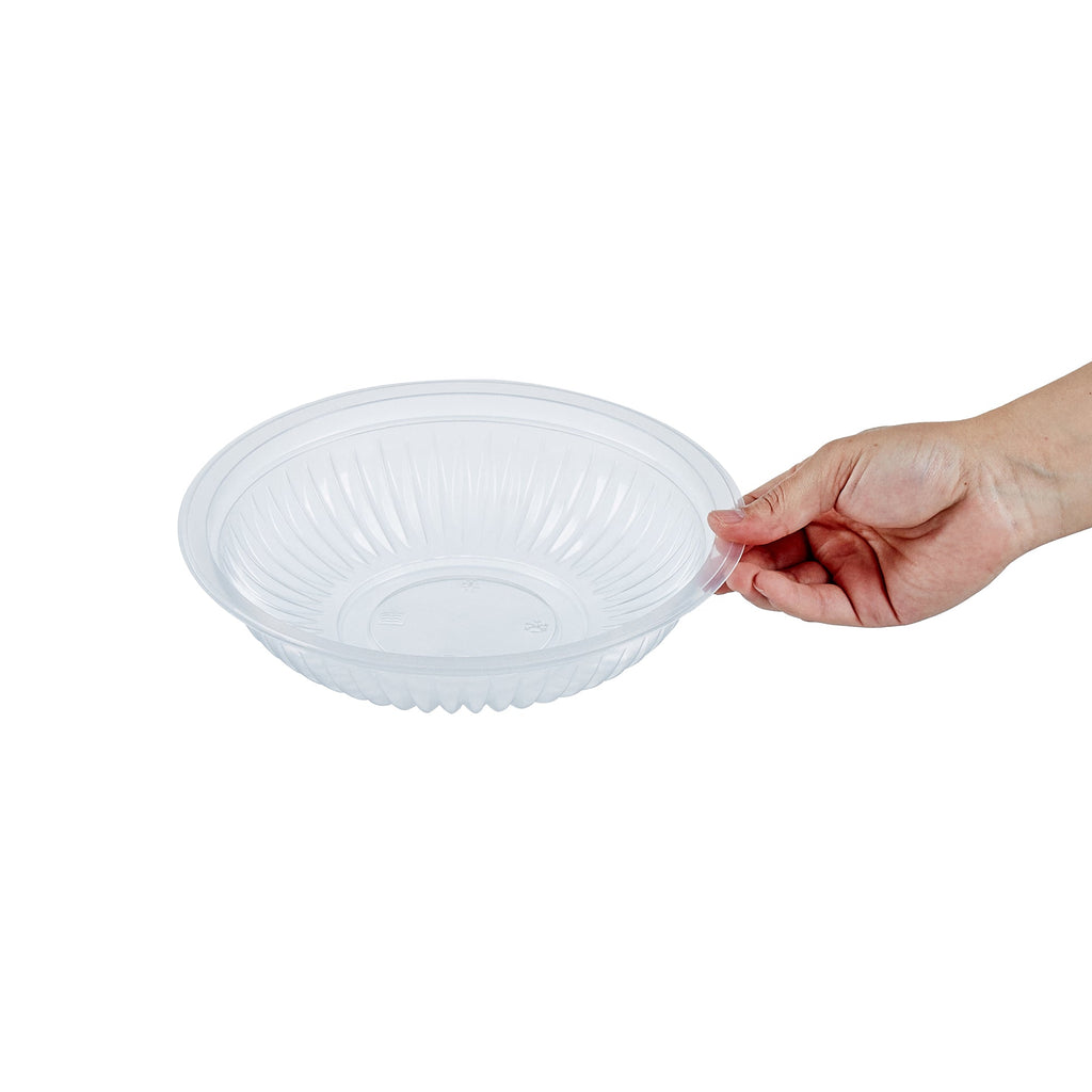 Chef 101 34 oz Round Clear Plastic Bowl - Microwavable - 9" x 9" x 2" - 100 count box