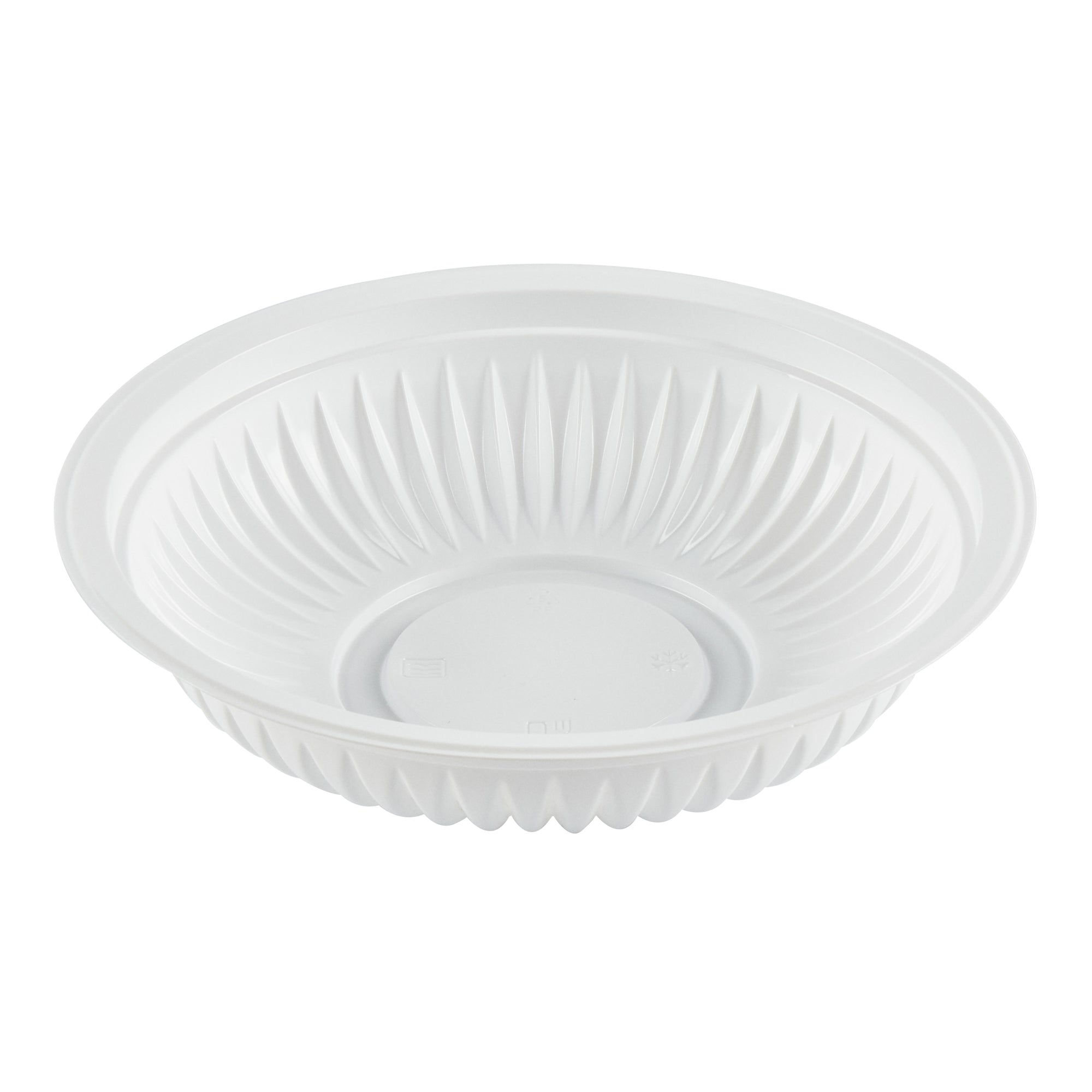 Chef 101 34 oz Round White Plastic Bowl - Microwavable - 9" x 9" x 2" - 50 count box