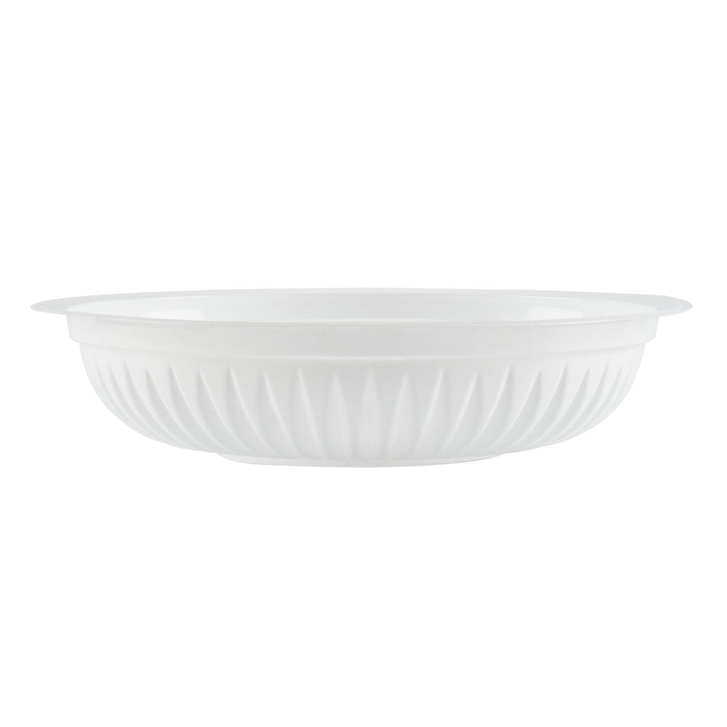 Chef 101 34 oz Round White Plastic Bowl - Microwavable - 9" x 9" x 2" - 100 count box