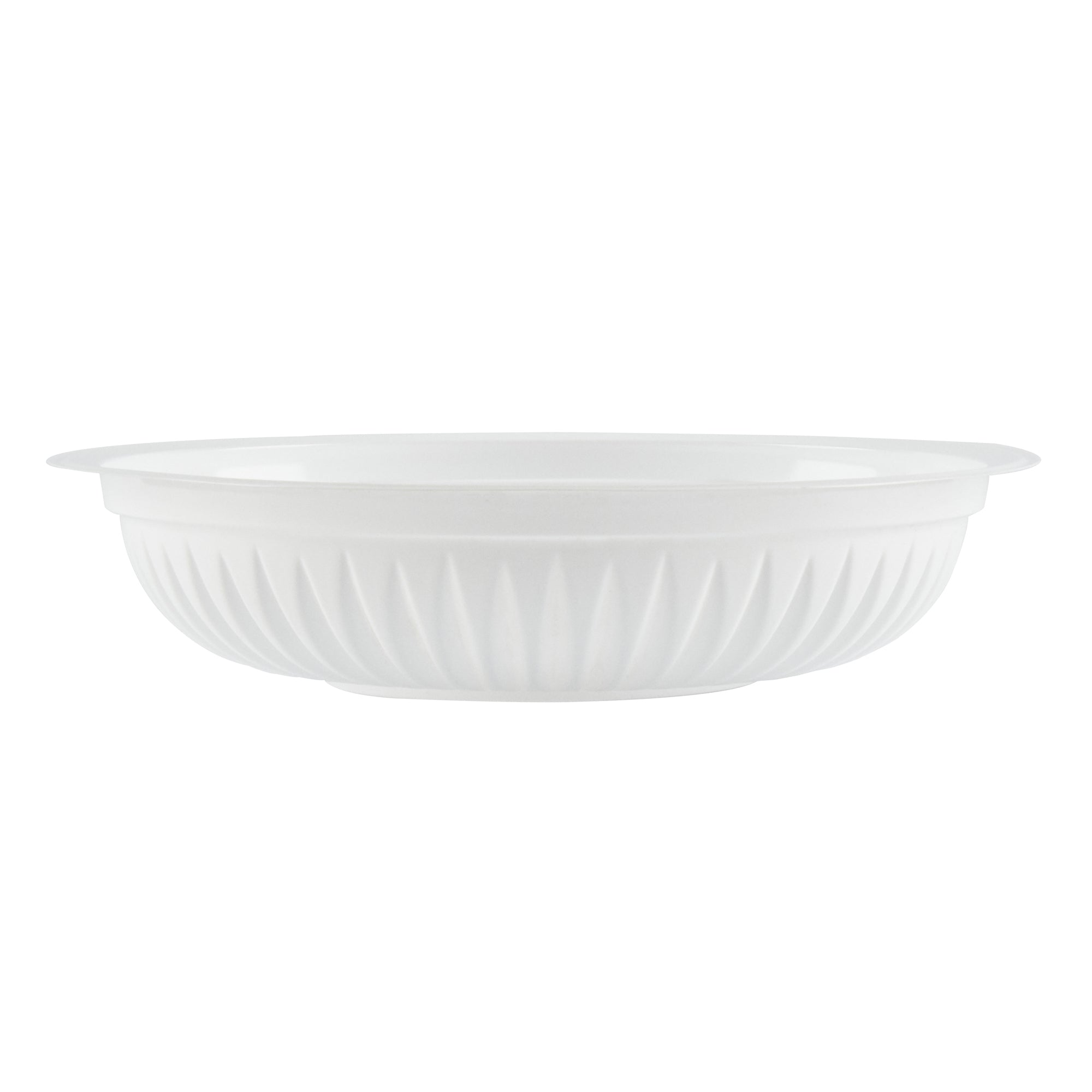 Chef 101 34 oz Round White Plastic Bowl - Microwavable - 9" x 9" x 2" - 100 count box