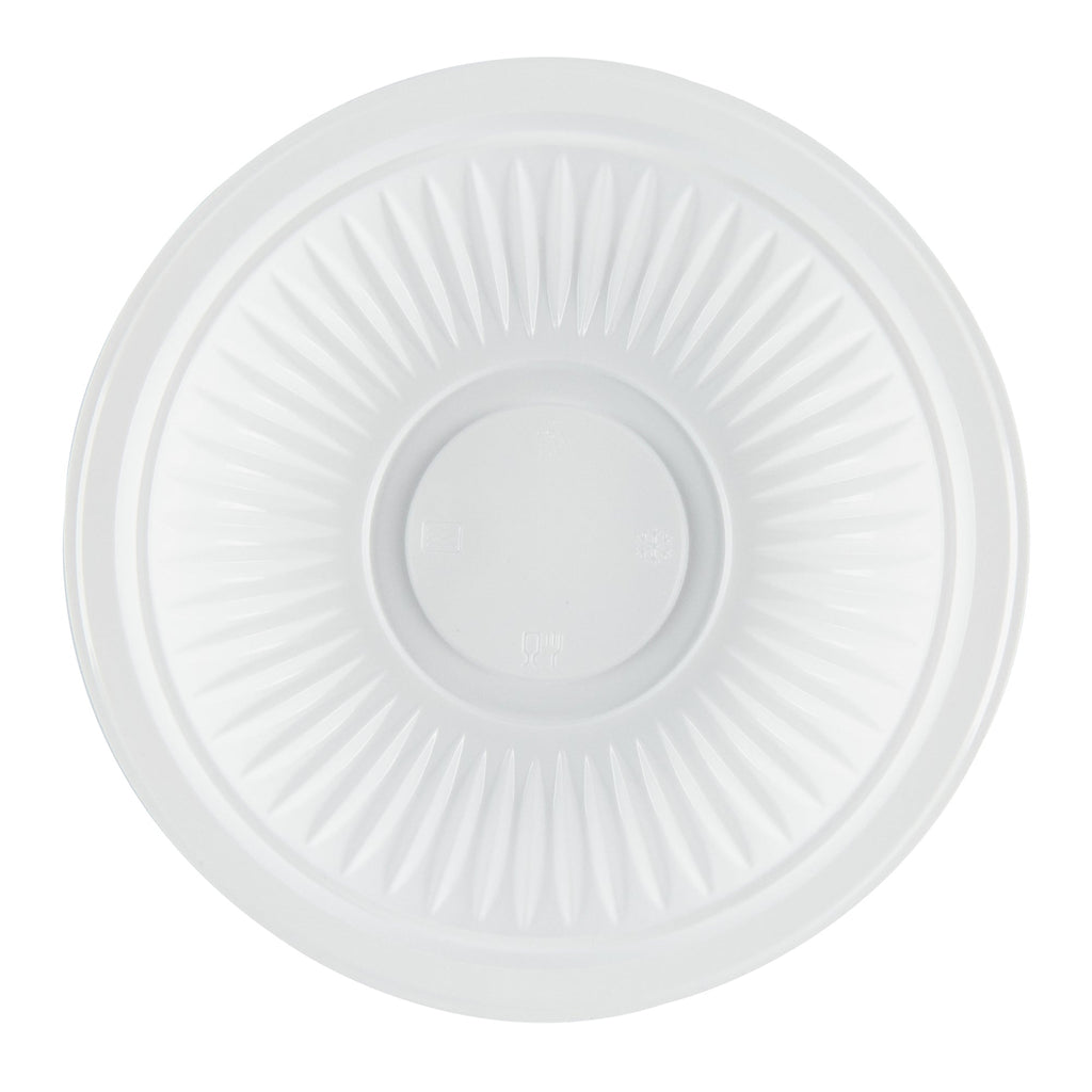 Chef 101 34 oz Round White Plastic Bowl - Microwavable - 9" x 9" x 2" - 100 count box