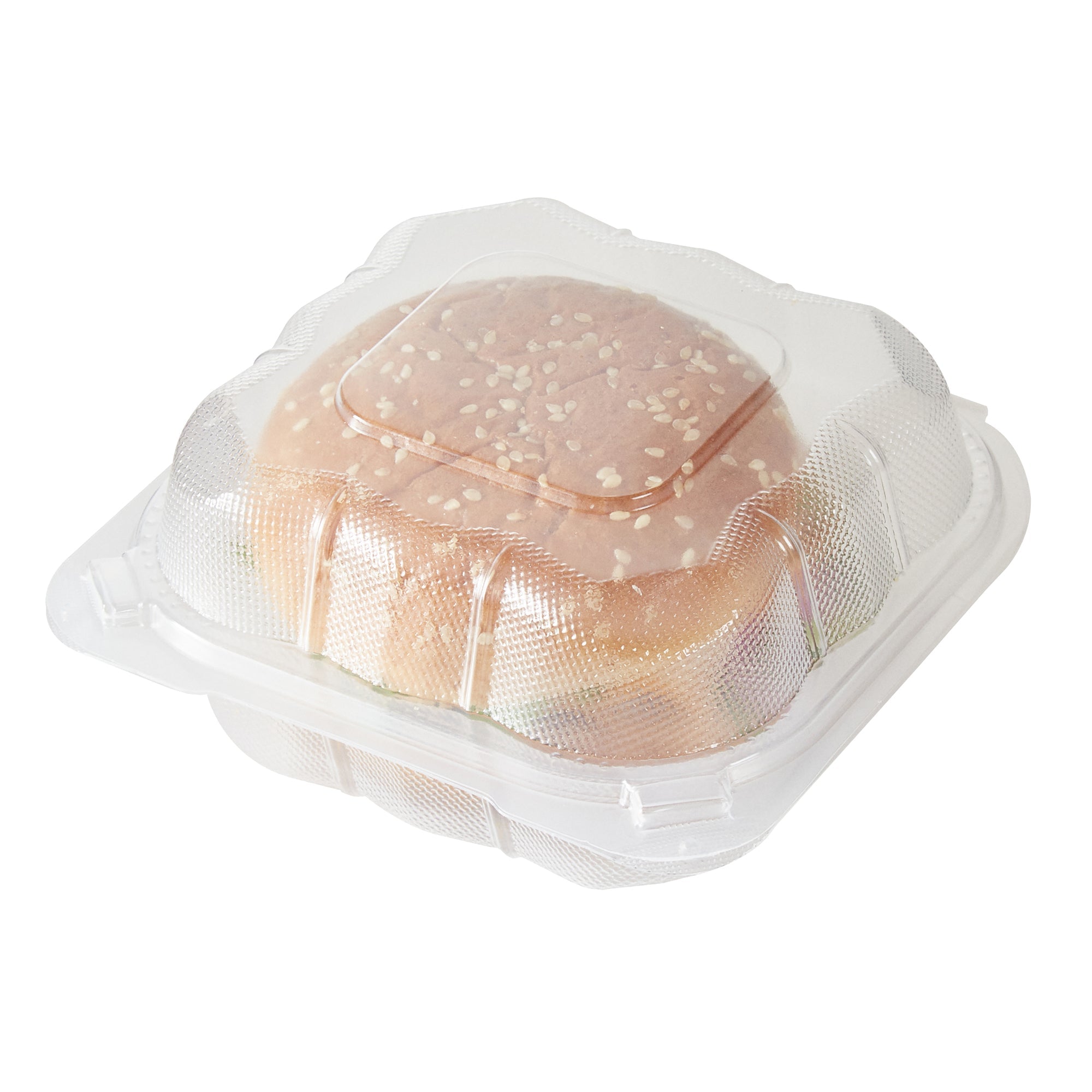 Chef 101 13 oz Square Clear Plastic Clamshell Container - Microwavable - 5 1/2" x 5 1/2" x 2 3/4" - 100 count box