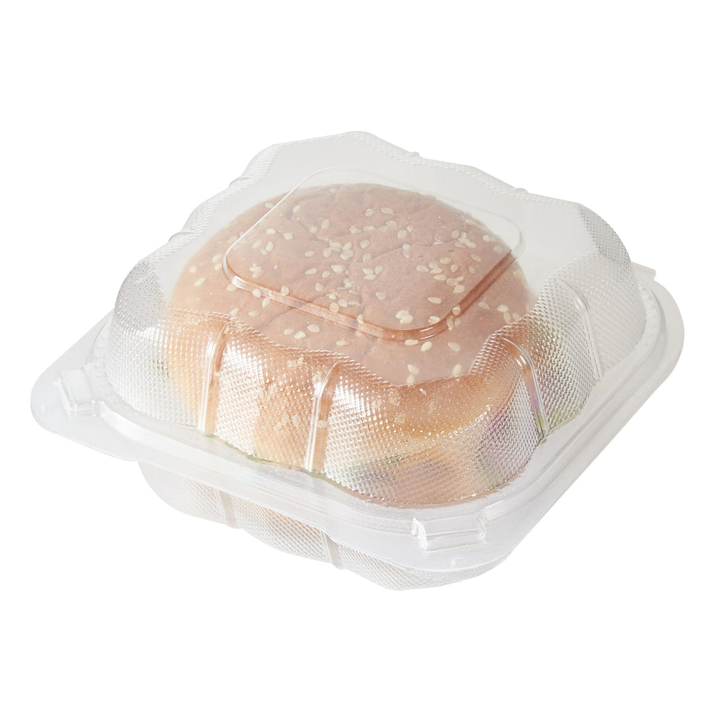Chef 101 13 oz Square Clear Plastic Clamshell Container - Microwavable - 5 1/2" x 5 1/2" x 2 3/4" - 50 count box