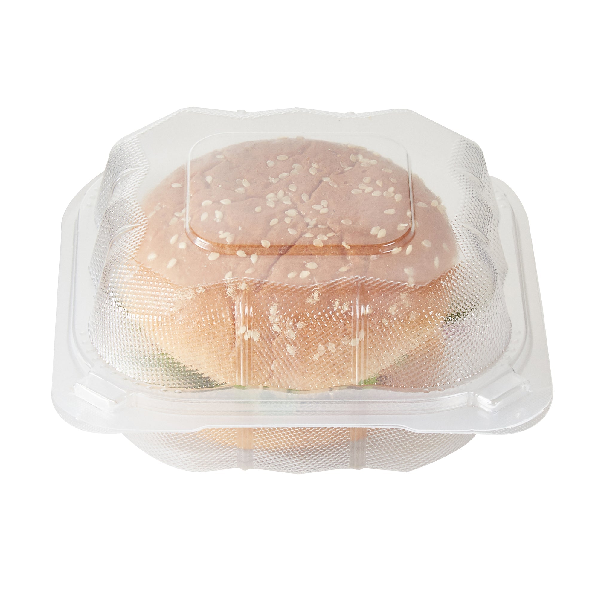 Chef 101 13 oz Square Clear Plastic Clamshell Container - Microwavable - 5 1/2" x 5 1/2" x 2 3/4" - 50 count box