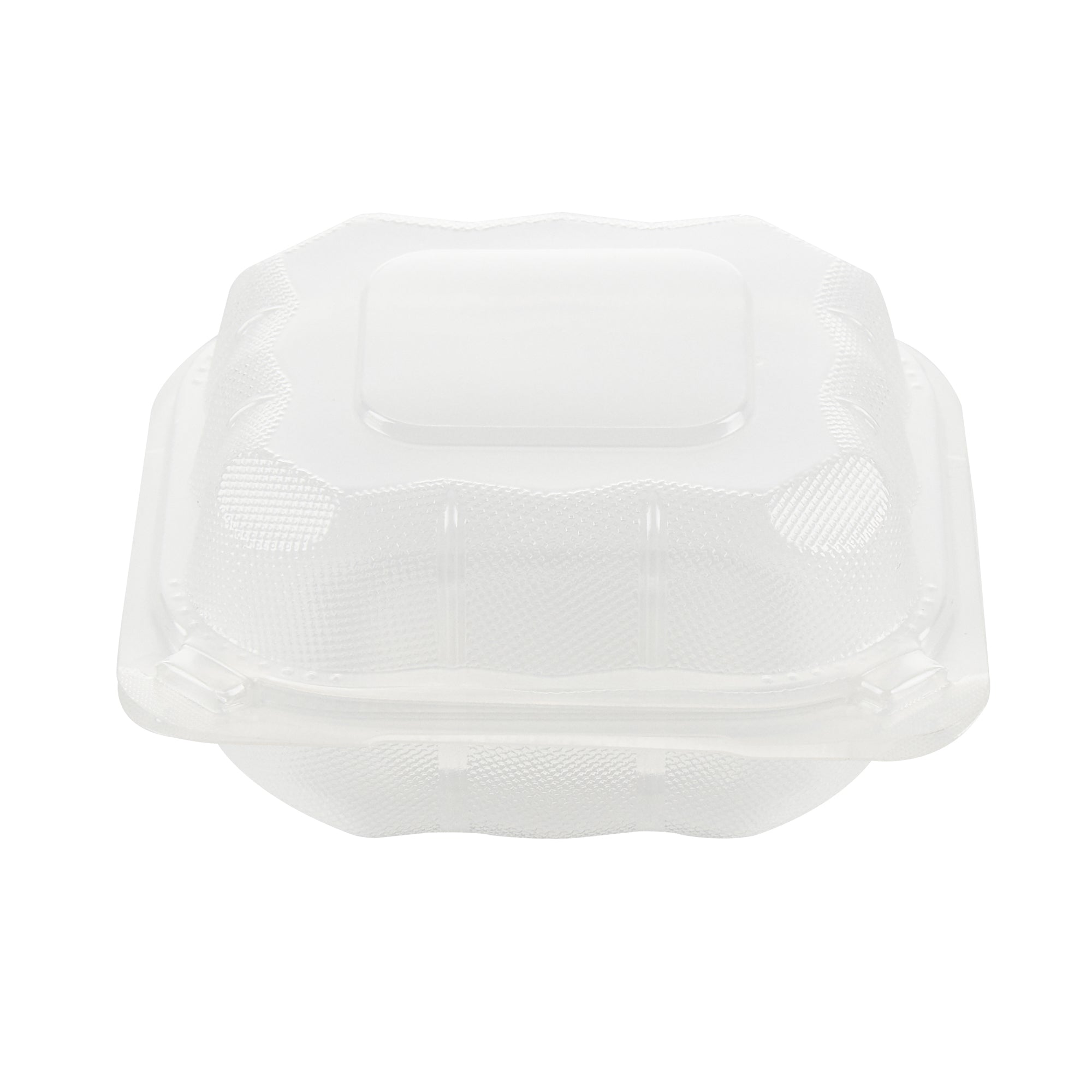 Chef 101 13 oz Square Clear Plastic Clamshell Container - Microwavable - 5 1/2" x 5 1/2" x 2 3/4" - 50 count box