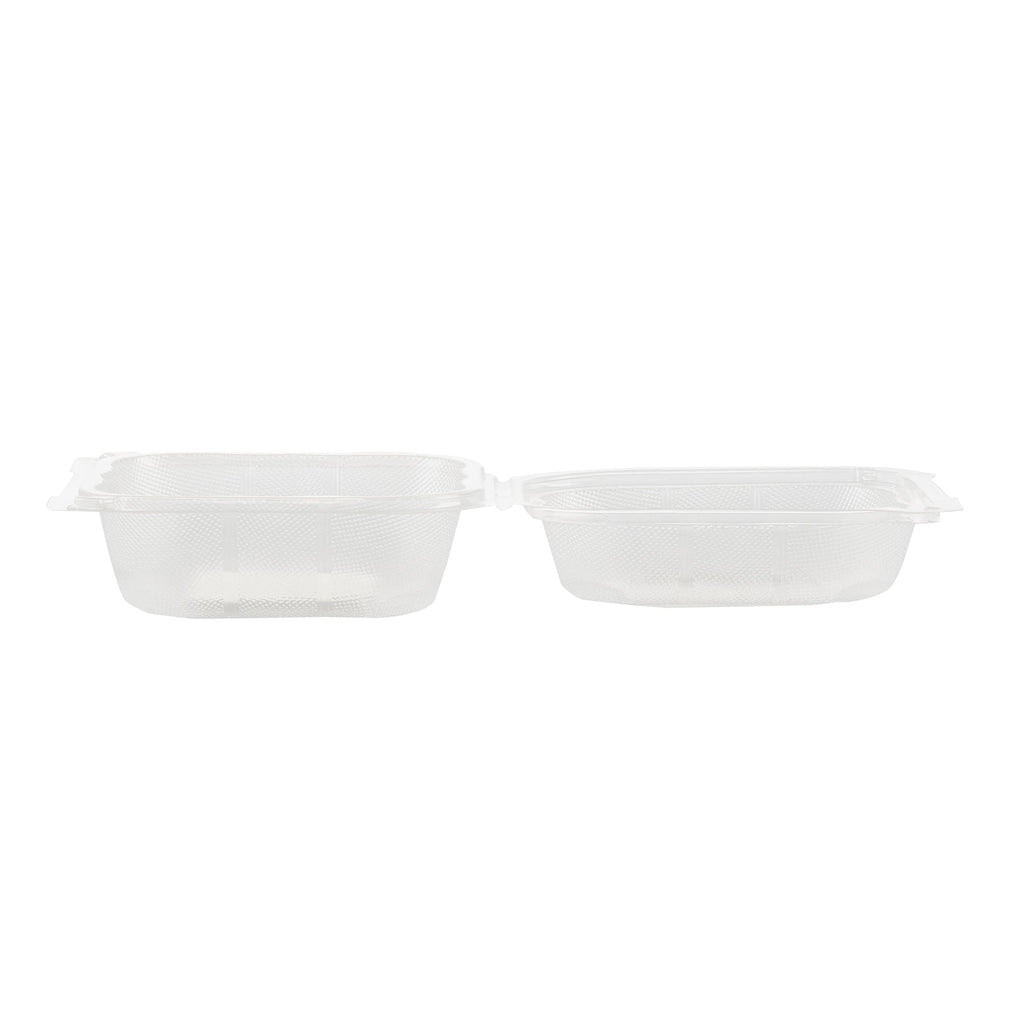 Chef 101 13 oz Square Clear Plastic Clamshell Container - Microwavable - 5 1/2" x 5 1/2" x 2 3/4" - 100 count box