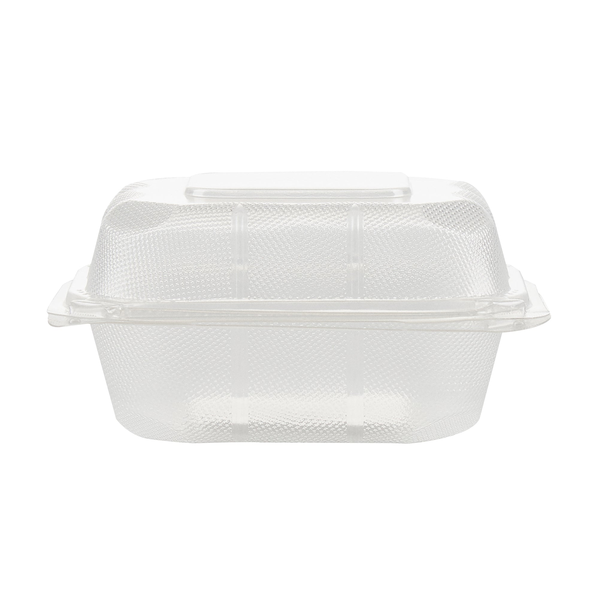 Chef 101 13 oz Square Clear Plastic Clamshell Container - Microwavable - 5 1/2" x 5 1/2" x 2 3/4" - 100 count box