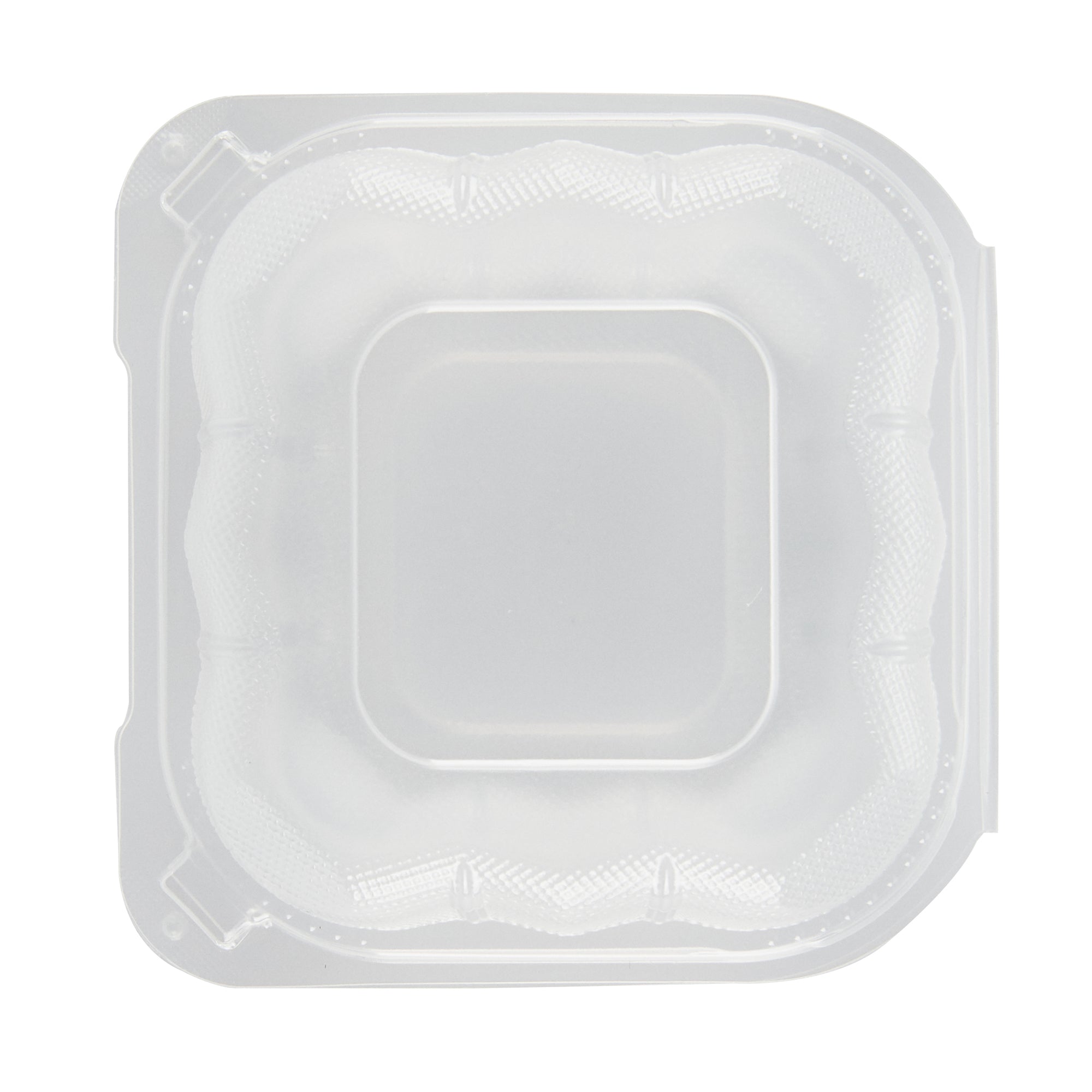 Chef 101 13 oz Square Clear Plastic Clamshell Container - Microwavable - 5 1/2" x 5 1/2" x 2 3/4" - 100 count box