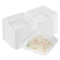 Chef 101 30 oz Square Clear Plastic Clamshell Container - Microwavable - 7 1/2" x 7 1/2" x 2 3/4" - 50 count box