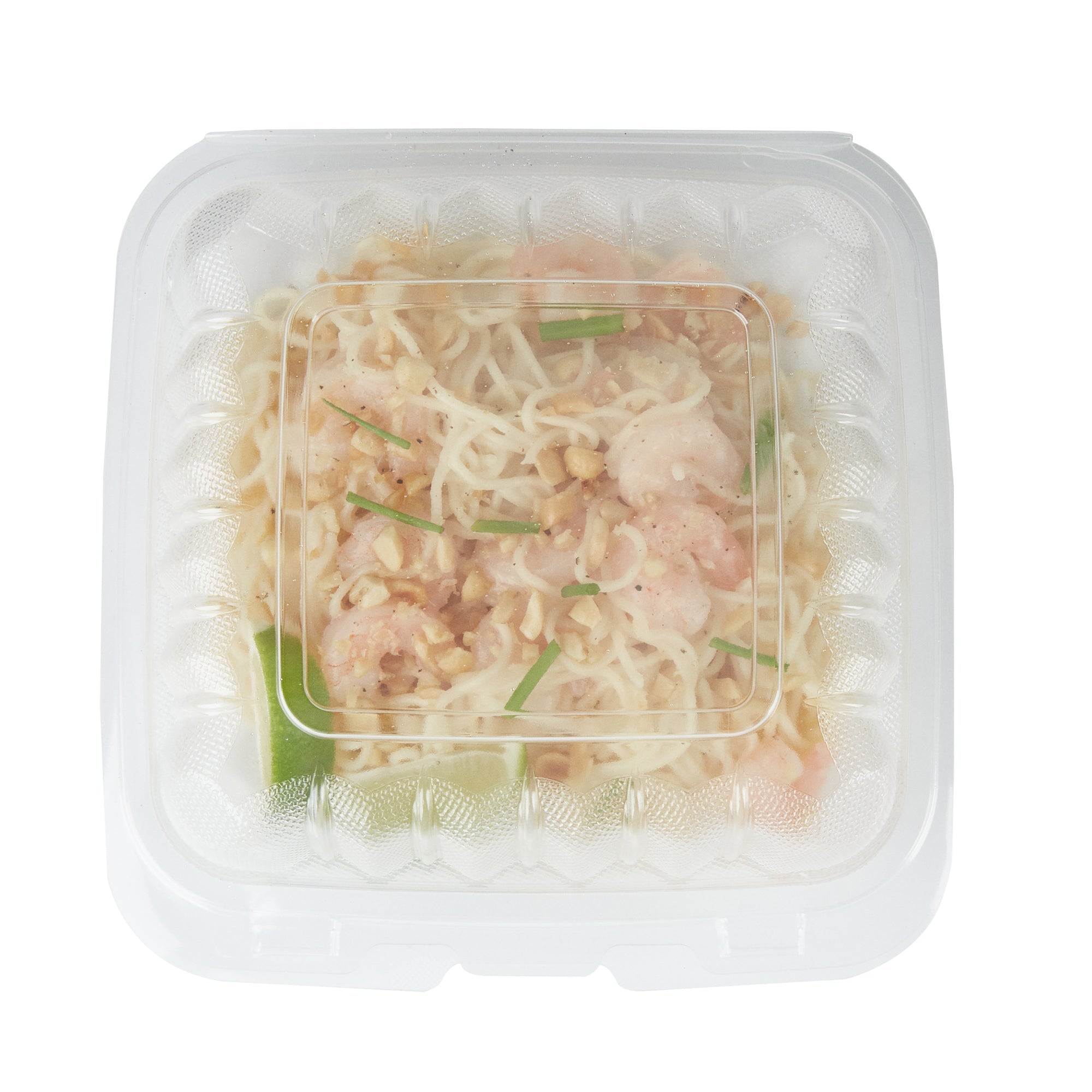 Chef 101 30 oz Square Clear Plastic Clamshell Container - Microwavable - 7 1/2" x 7 1/2" x 2 3/4" - 50 count box