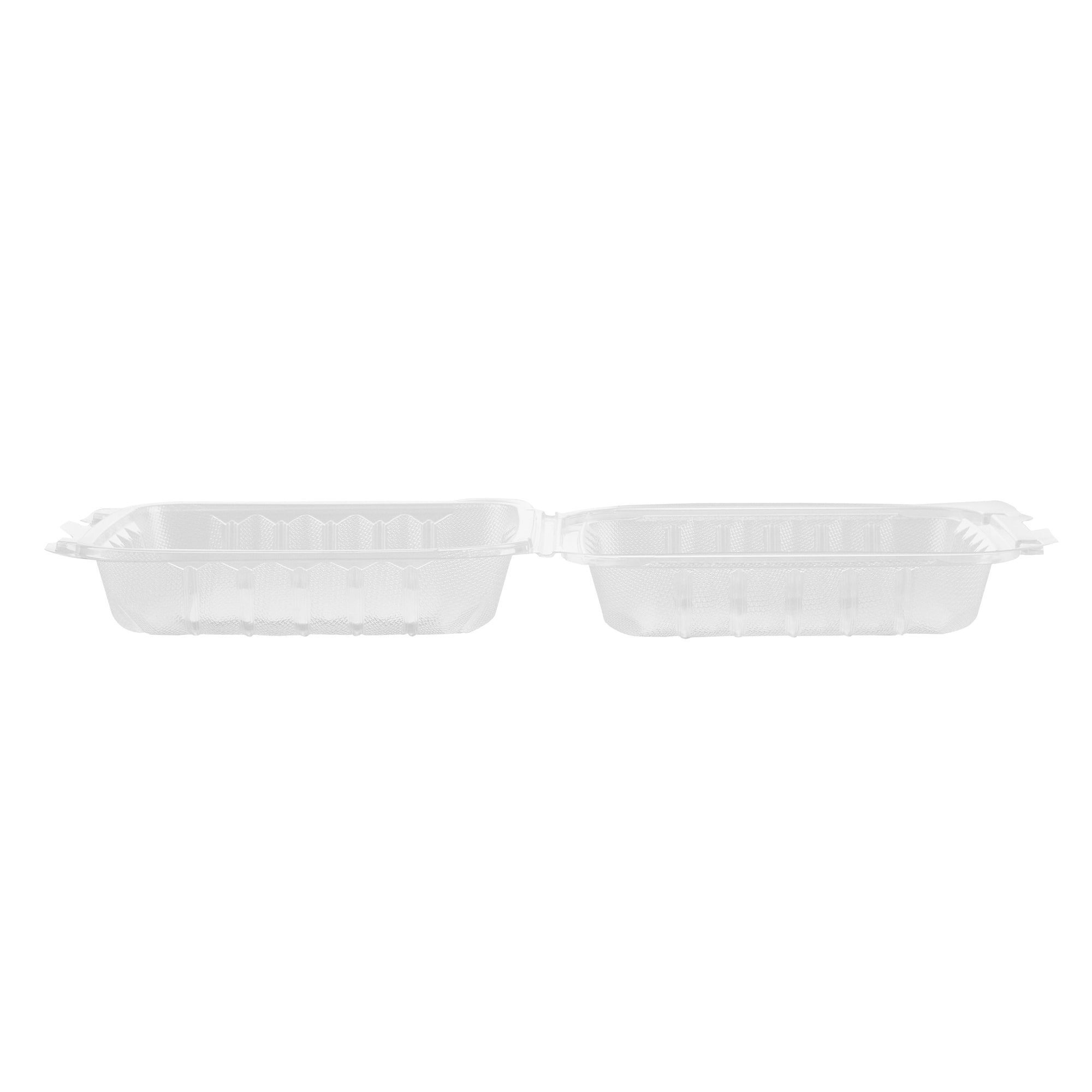 Chef 101 30 oz Square Clear Plastic Clamshell Container - Microwavable - 7 1/2" x 7 1/2" x 2 3/4" - 50 count box