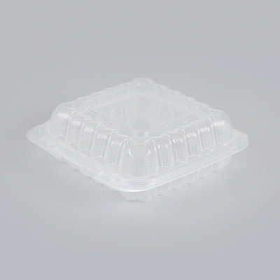 Chef 101 30 oz Square Clear Plastic Clamshell Container - Microwavable - 7 1/2" x 7 1/2" x 2 3/4" - 100 count box