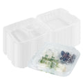 Chef 101 30 oz Square Clear Plastic Clamshell Container - 3 Compartments, Microwavable - 7 1/2" x 7 1/2" x 2 3/4" - 50 count box