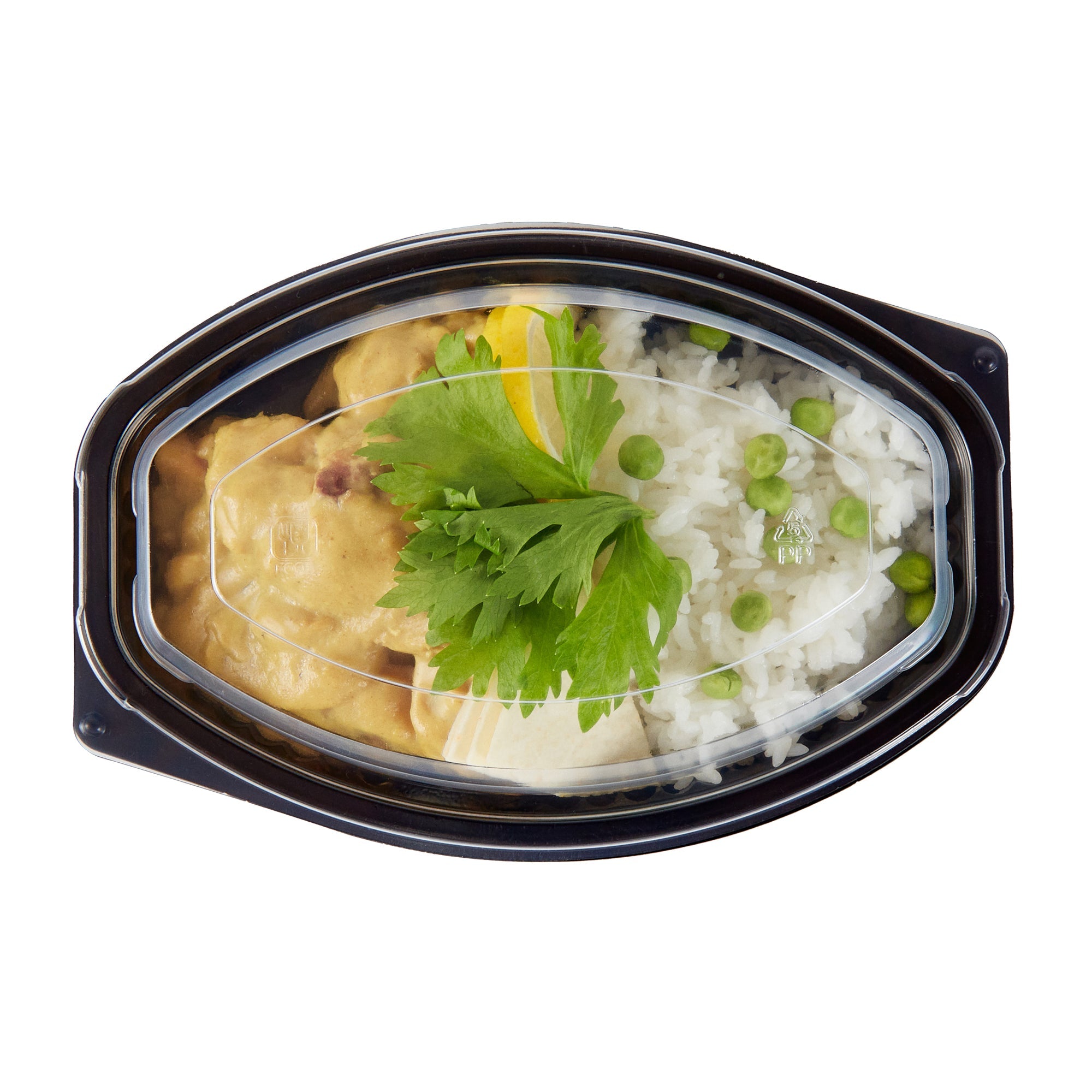 Chef 101 12 oz Oval Black Plastic Food Container - with Clear Lid, Microwavable - 8" x 5 1/2" x 2" - 50 count box