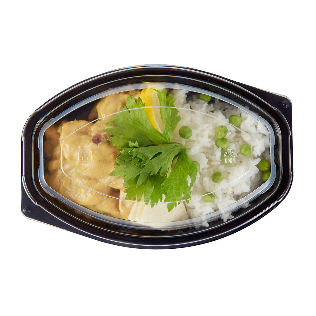 Chef 101 12 oz Oval Black Plastic Food Container - with Clear Lid, Microwavable - 8" x 5 1/2" x 2" - 100 count box