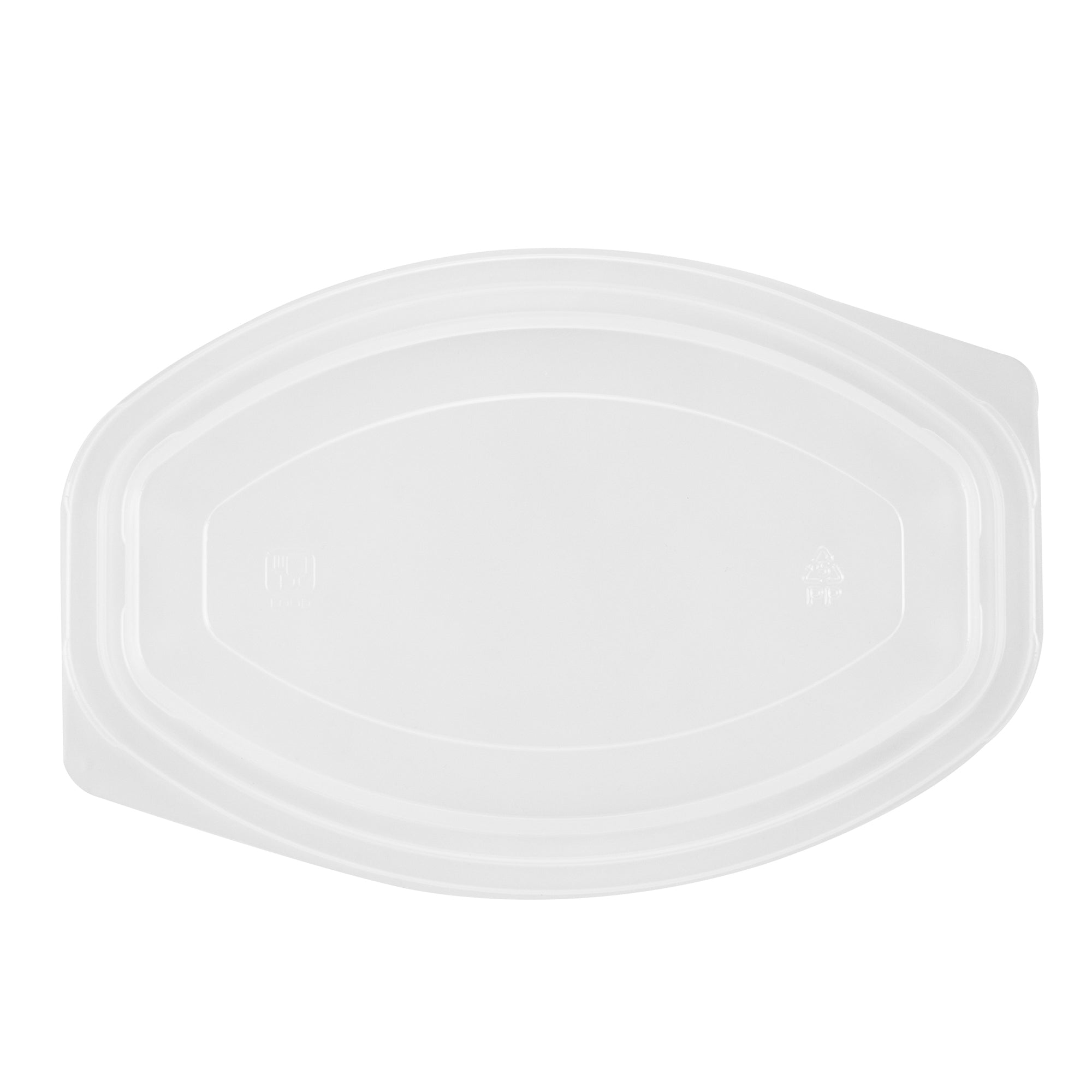 Chef 101 12 oz Oval Black Plastic Food Container - with Clear Lid, Microwavable - 8" x 5 1/2" x 2" - 100 count box