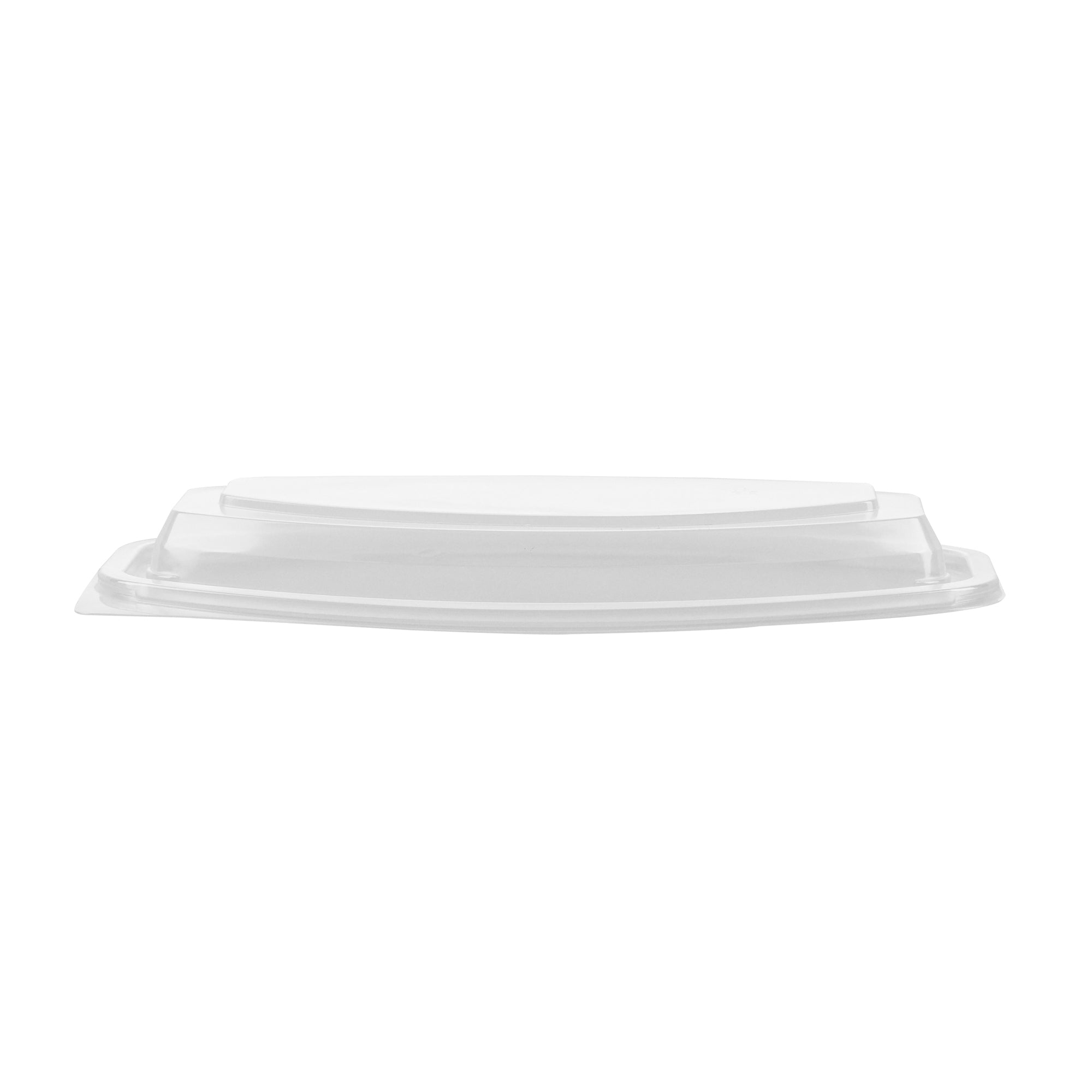 Chef 101 21 oz Oval Black Plastic Food Container - with Clear Lid, Microwavable - 9 1/4" x 5 3/4" x 2 1/4" - 100 count box
