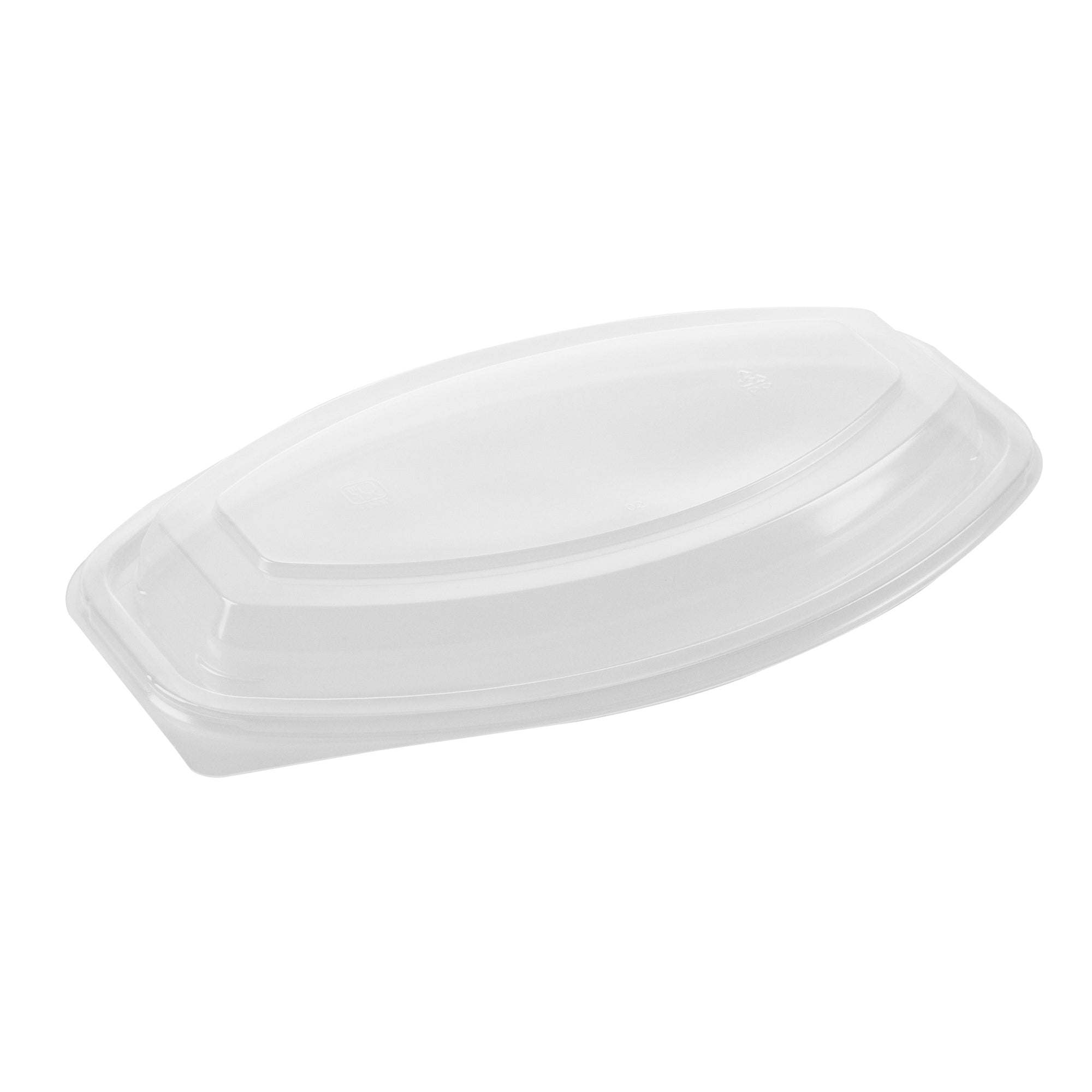 Chef 101 21 oz Oval Black Plastic Food Container - with Clear Lid, Microwavable - 9 1/4" x 5 3/4" x 2 1/4" - 100 count box