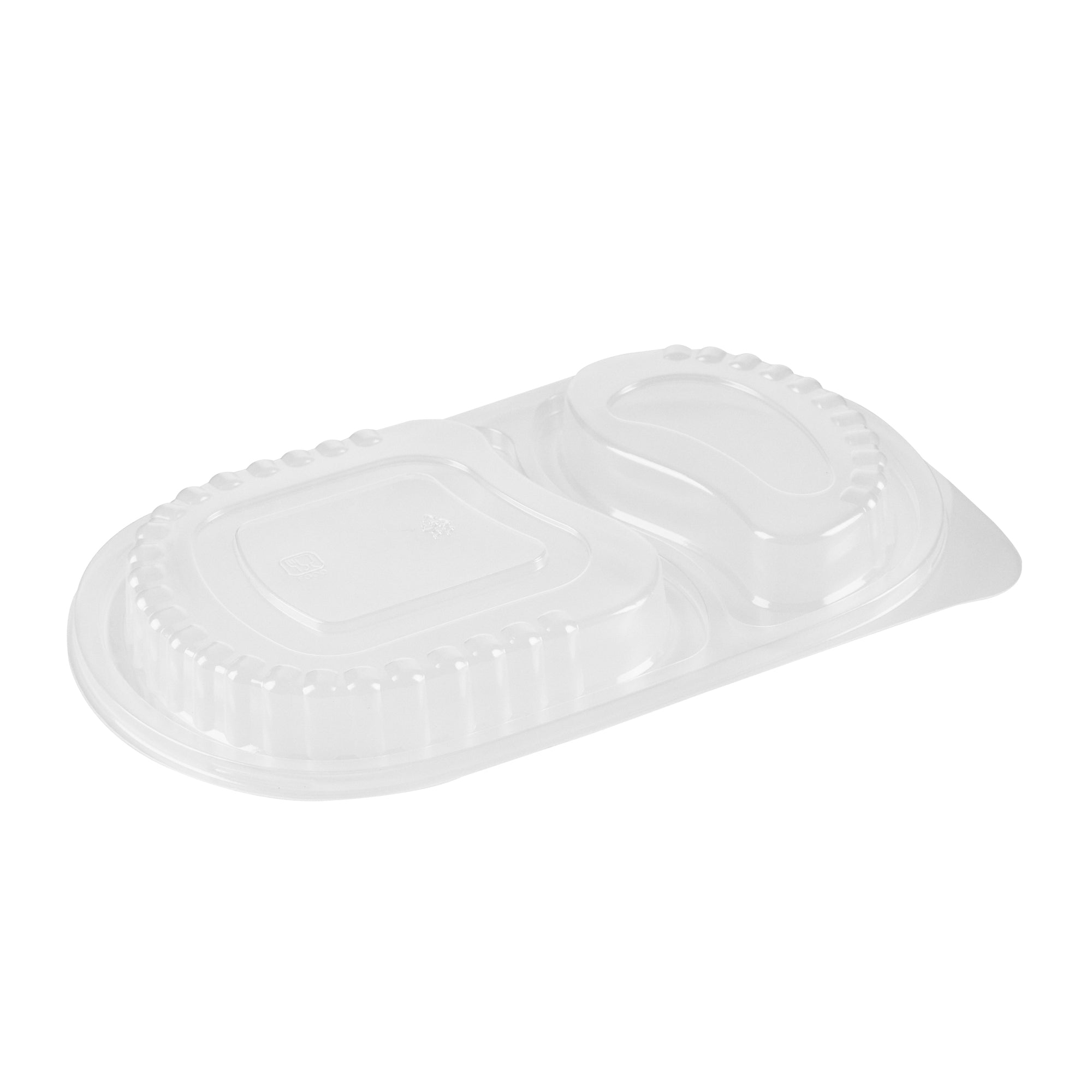 Chef 101 20 oz Oval Black Plastic Food Container - with Clear Dome Lid, Microwavable - 9 1/4" x 6" x 2 1/4" - 50 count box