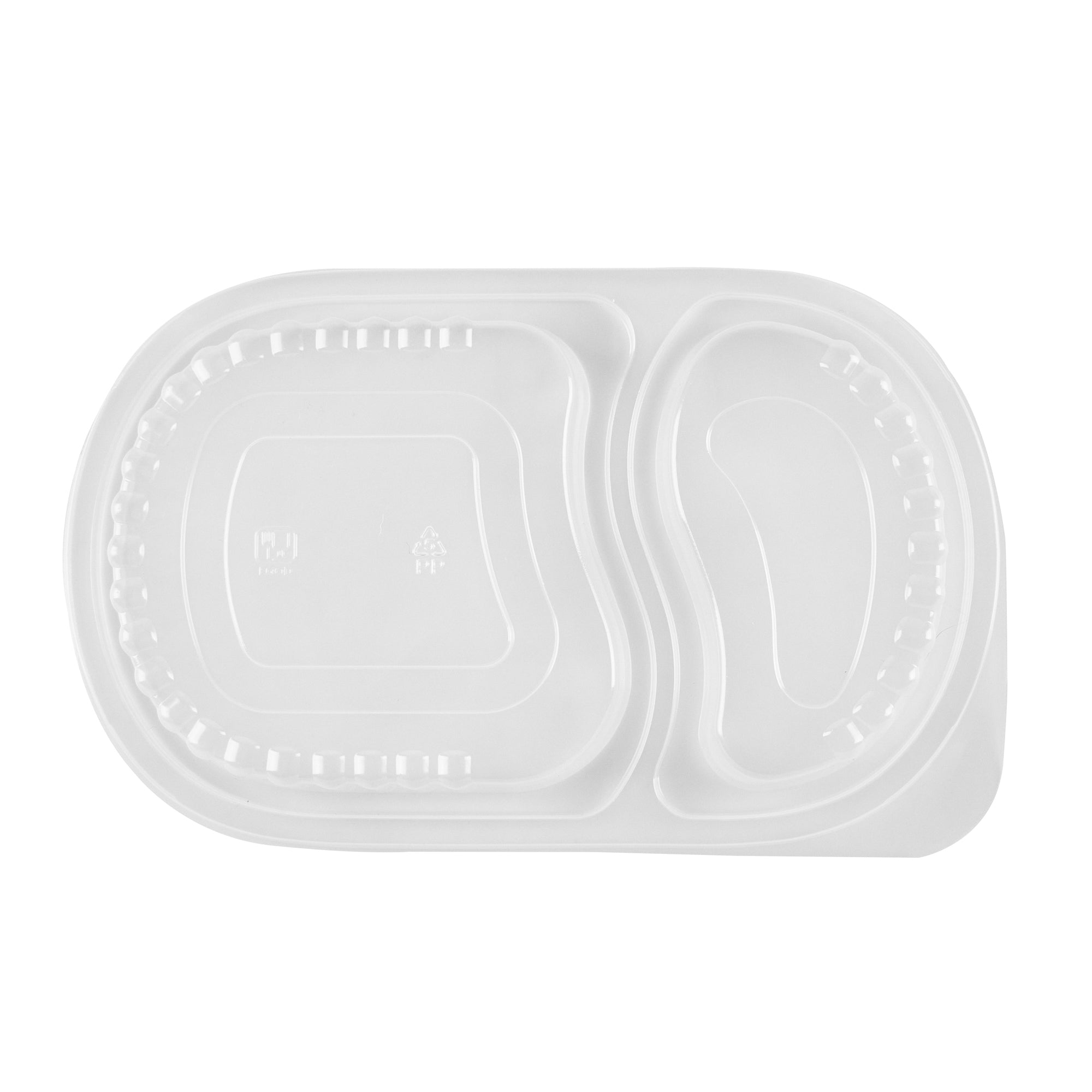 Chef 101 20 oz Oval Black Plastic Food Container - with Clear Dome Lid, Microwavable - 9 1/4" x 6" x 2 1/4" - 50 count box