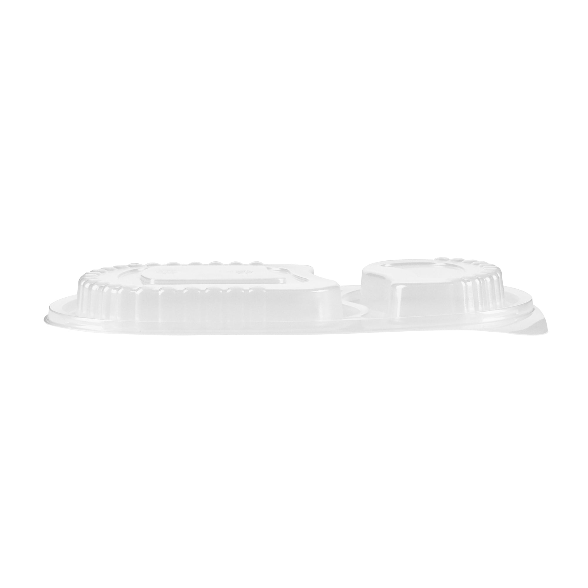 Chef 101 20 oz Oval Black Plastic Food Container - with Clear Dome Lid, Microwavable - 9 1/4" x 6" x 2 1/4" - 100 count box
