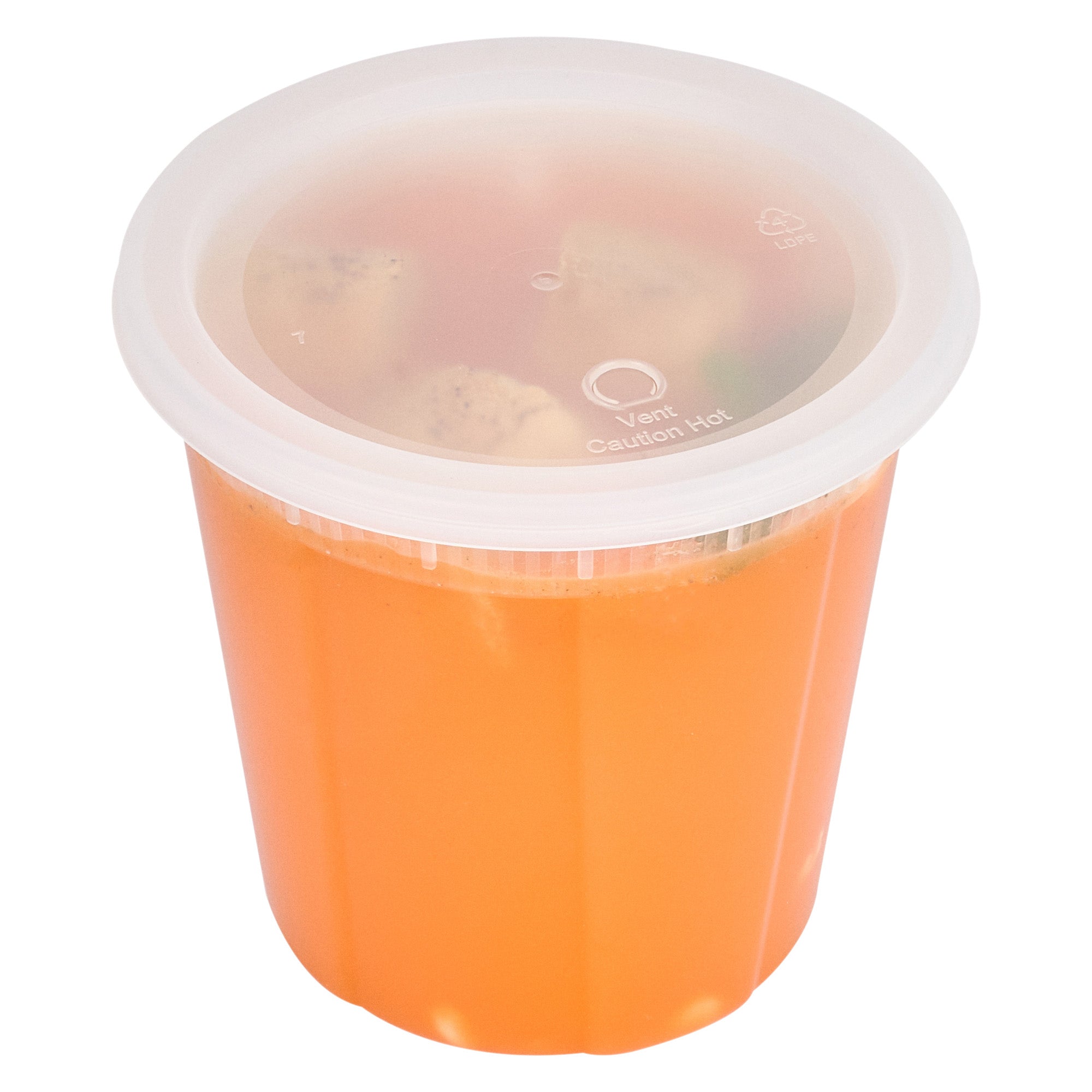 Asporto 32 oz Round Clear Plastic Soup Container - with Lid, Microwavable - 5" x 5" x 5" - 50 count box