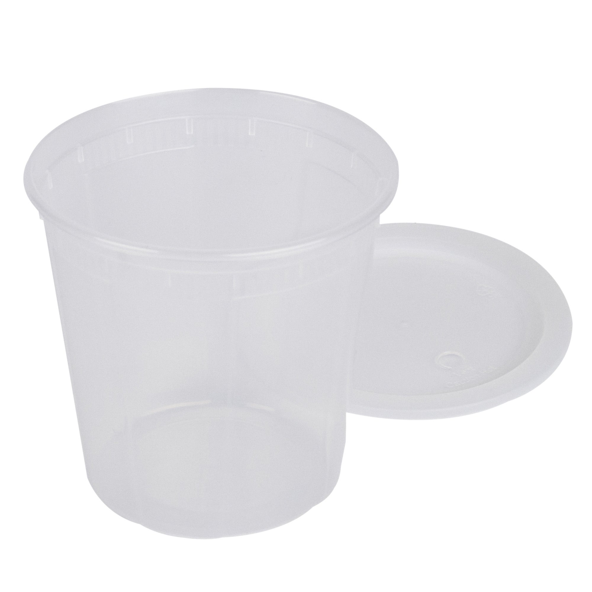 Asporto 32 oz Round Clear Plastic Soup Container - with Lid, Microwavable - 5" x 5" x 5" - 100 count box