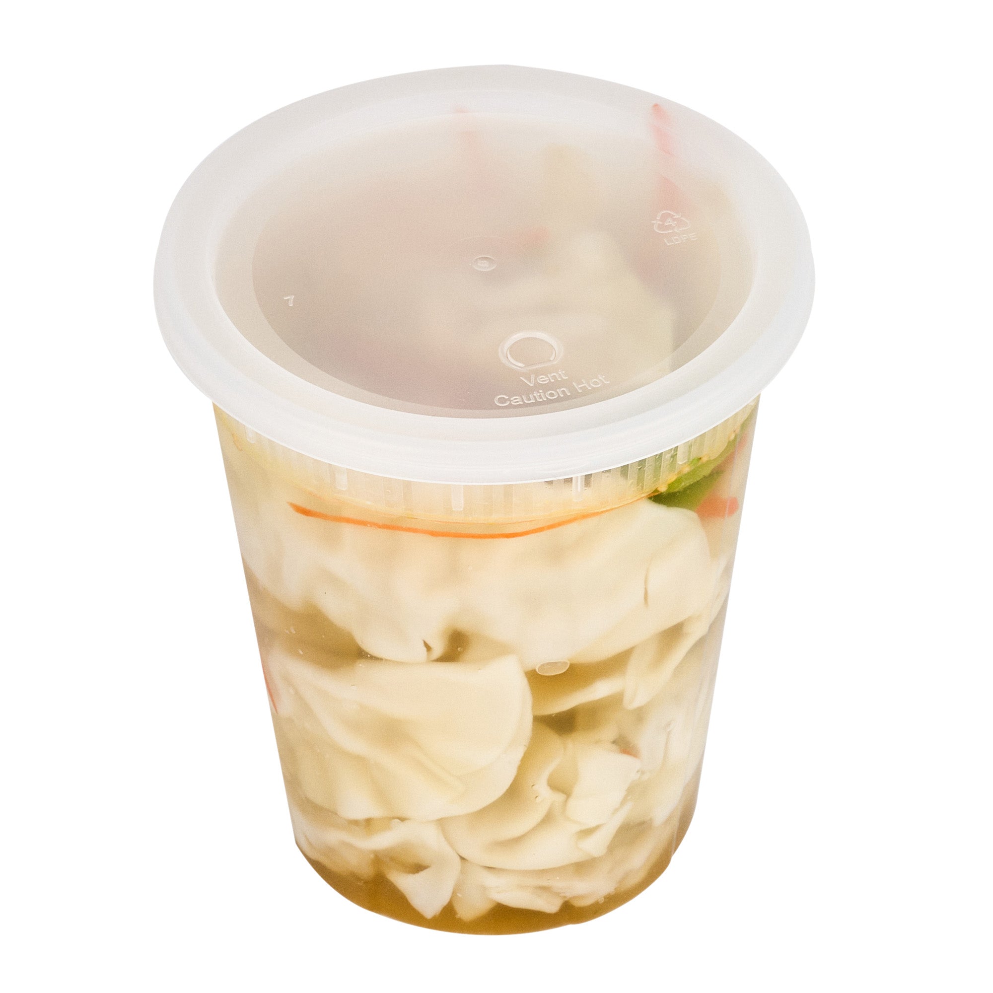 Asporto 40 oz Round Clear Plastic Soup Container - with Lid, Microwavable - 5" x 5" x 6" - 50 count box