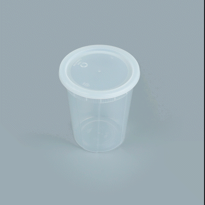 Asporto 40 oz Round Clear Plastic Soup Container - with Lid, Microwavable - 5" x 5" x 6" - 50 count box